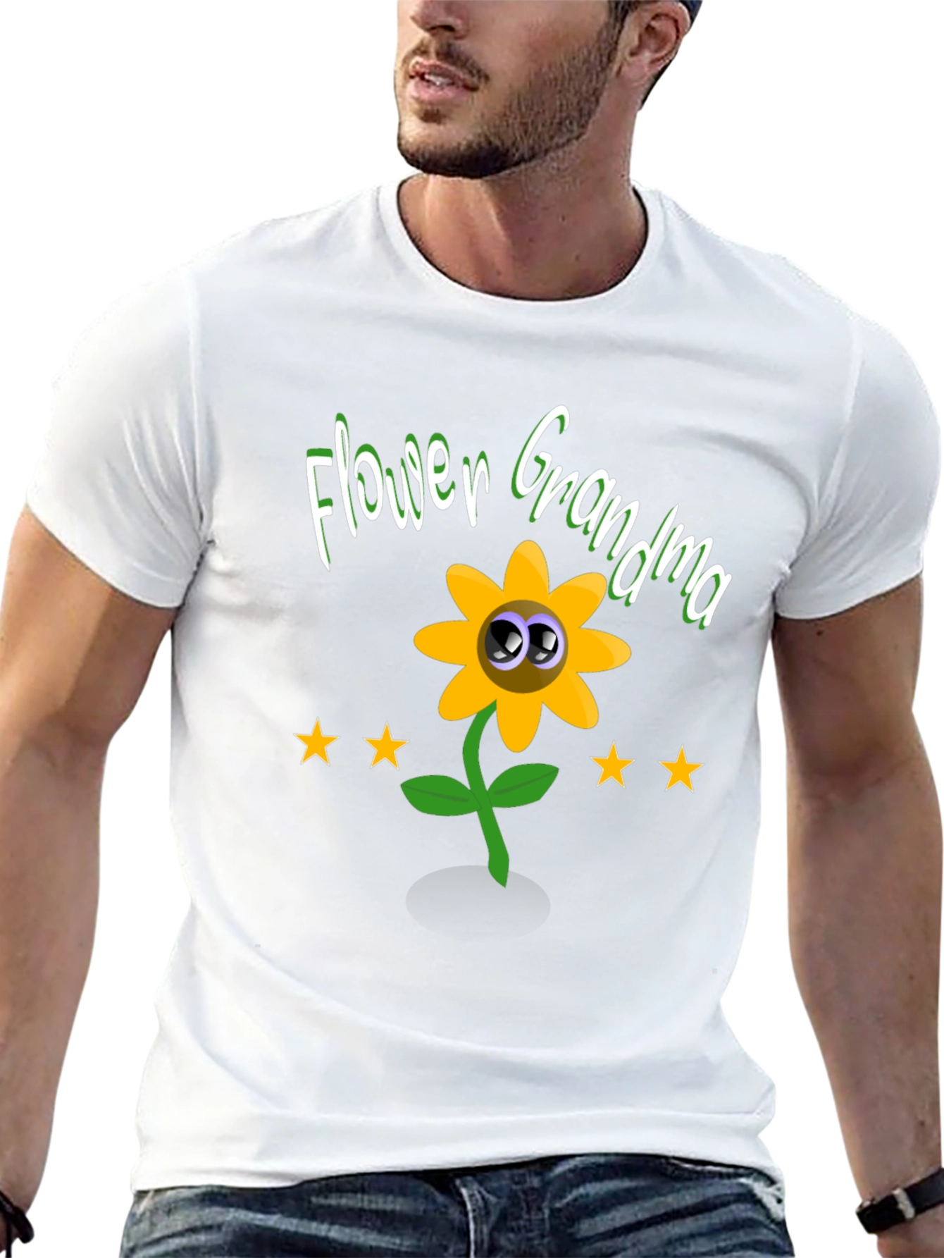 Flower Grandma T-Shirt - Cute Cartoon Sunflower Tee