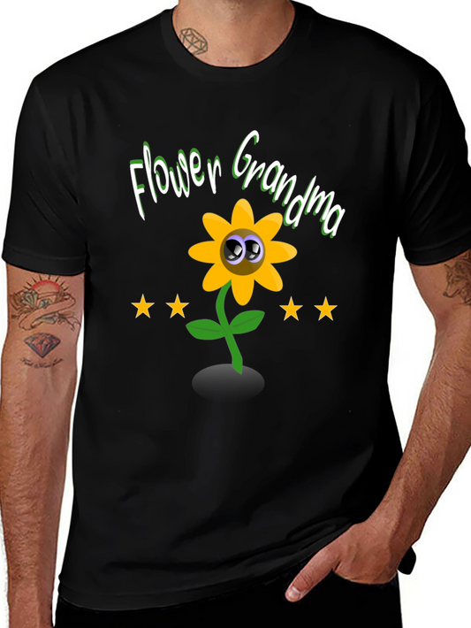 Flower Grandma T-Shirt - Cute Cartoon Sunflower Tee