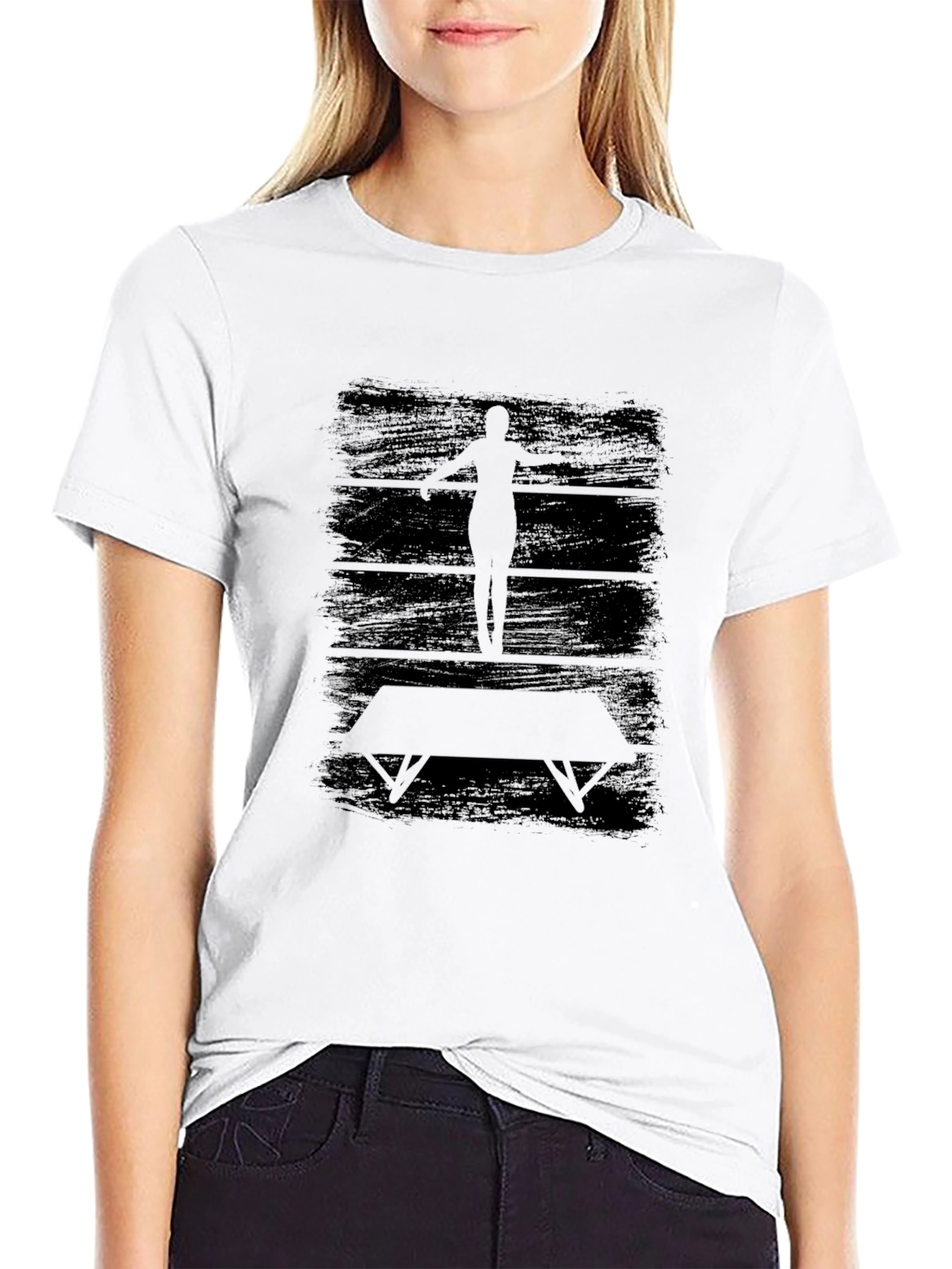 Gymnast Silhouette Black T-Shirt