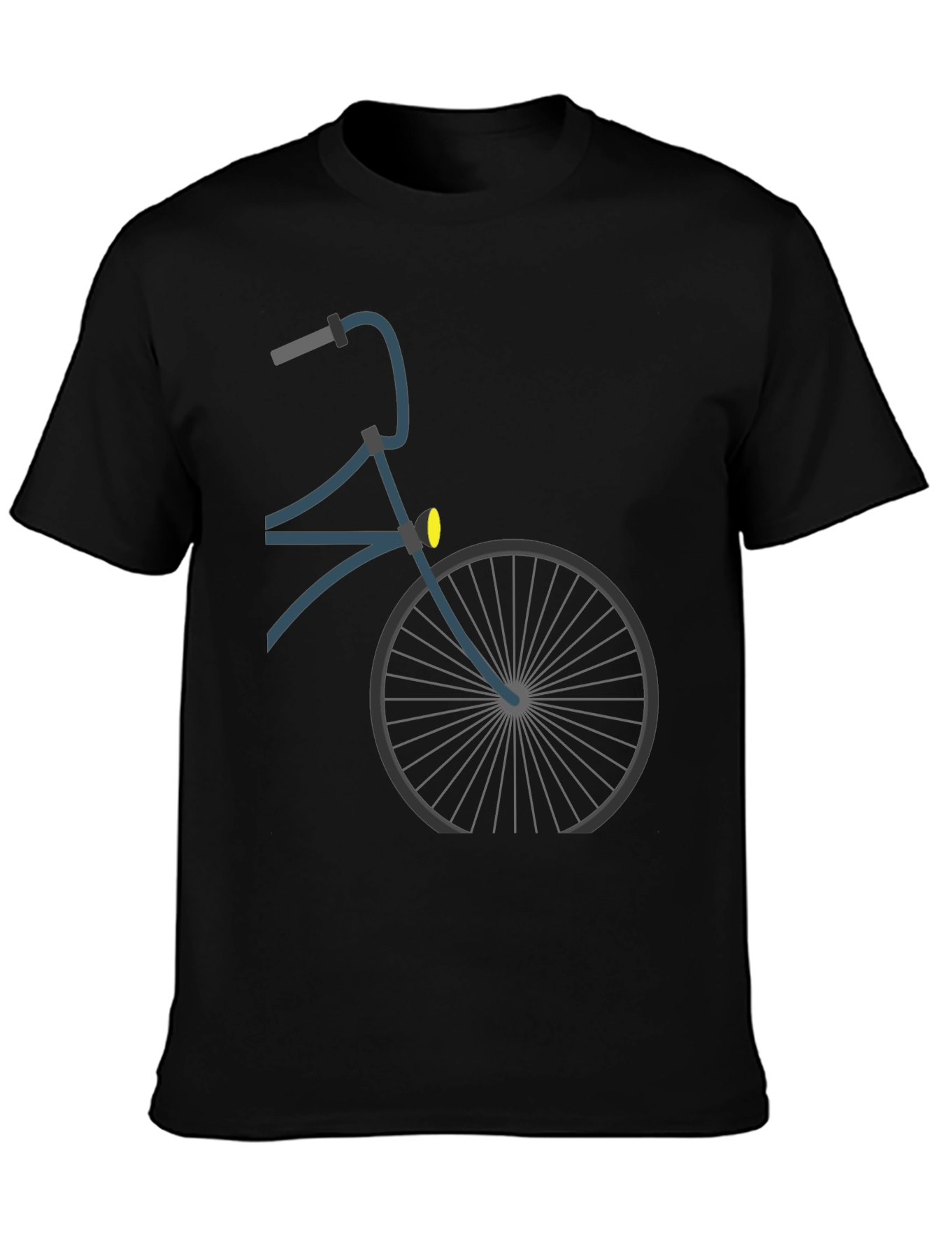 Mens Bicycle Graphic Tee - Black Cotton Casual Top