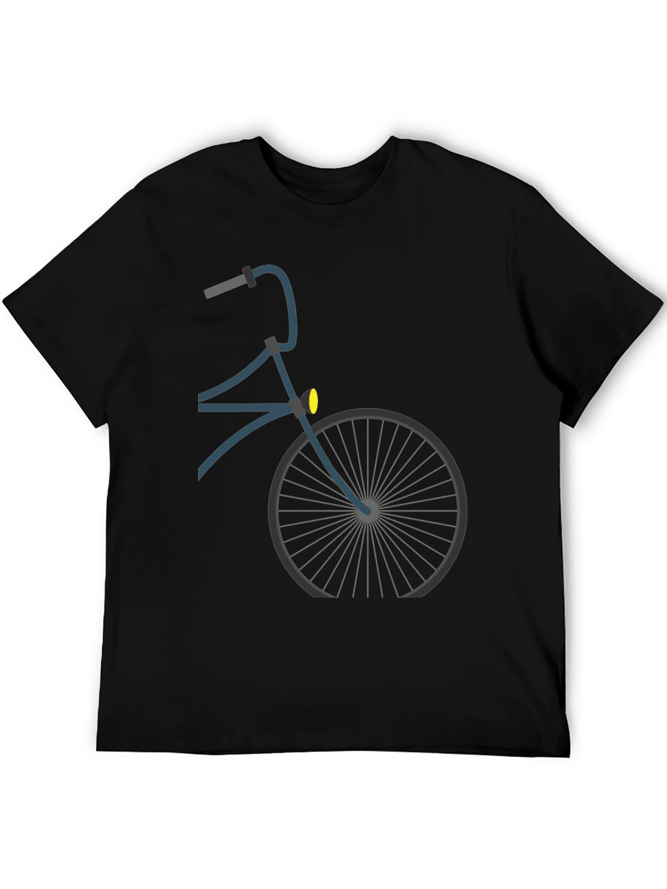 Mens Bicycle Graphic Tee - Black Cotton Casual Top