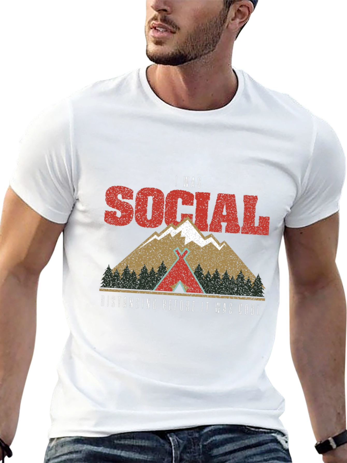 Social Distancing Graphic Tee - Camping Shirt