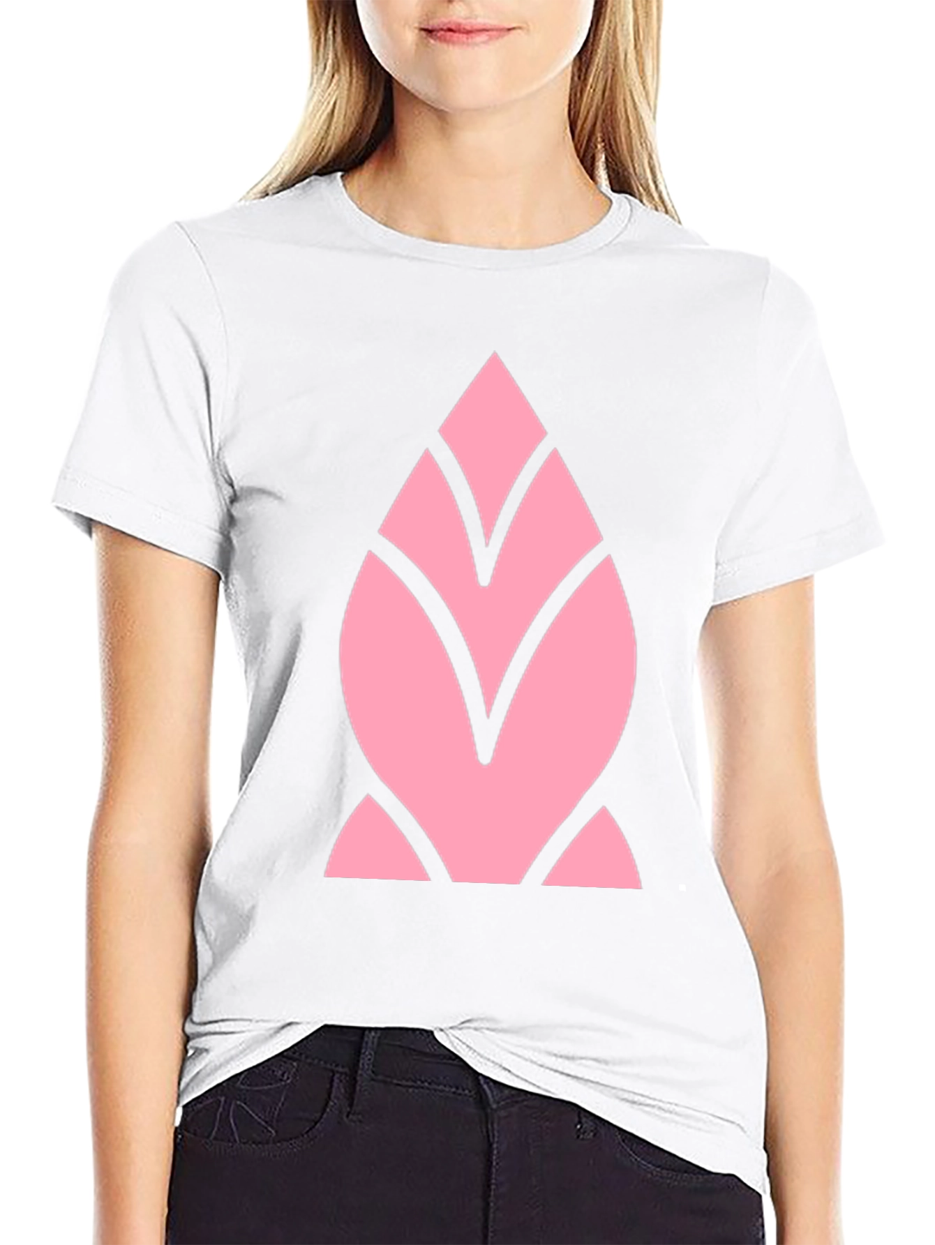 Pink Geometric Black T-Shirt