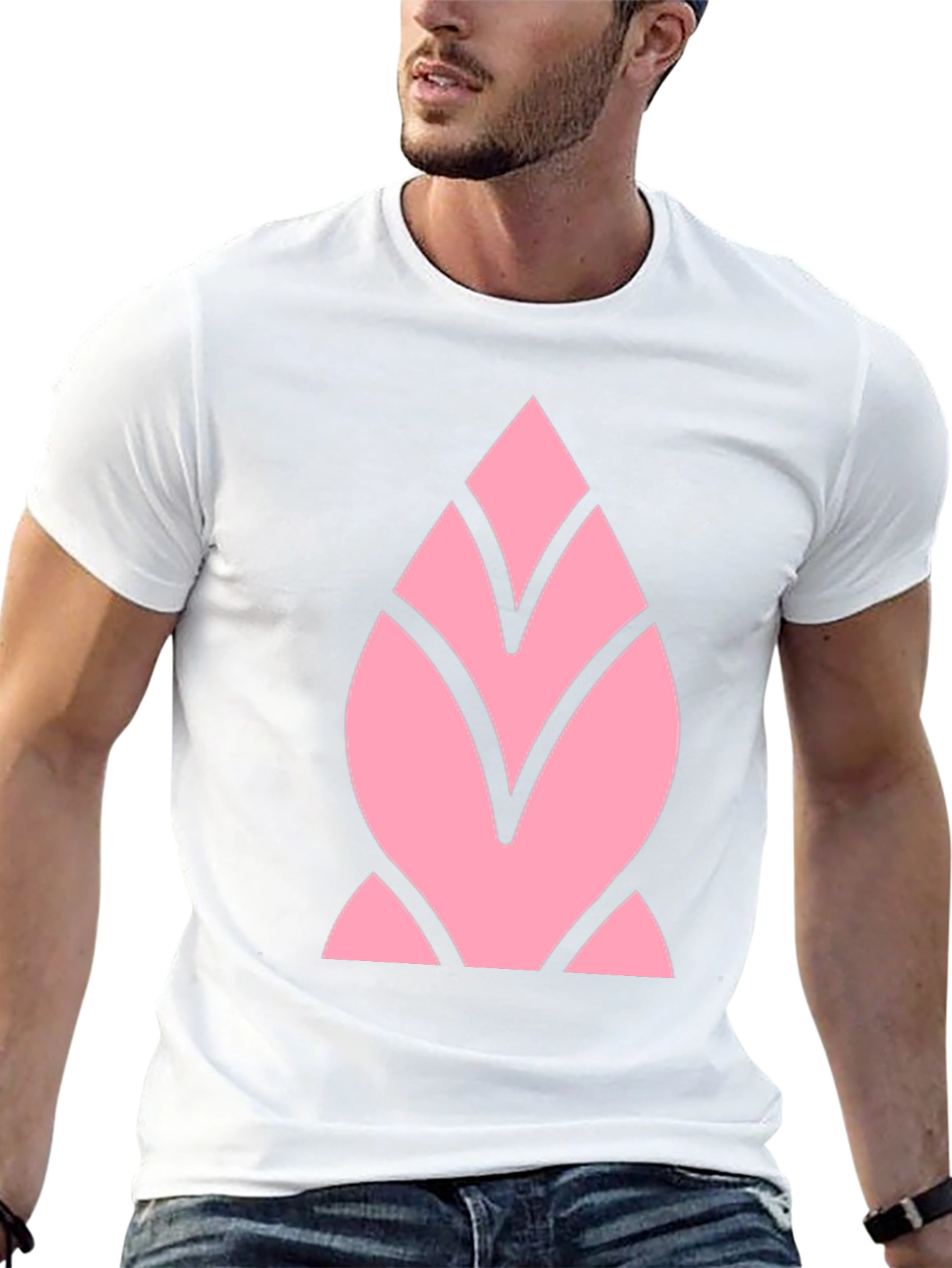Pink Geometric Black T-Shirt