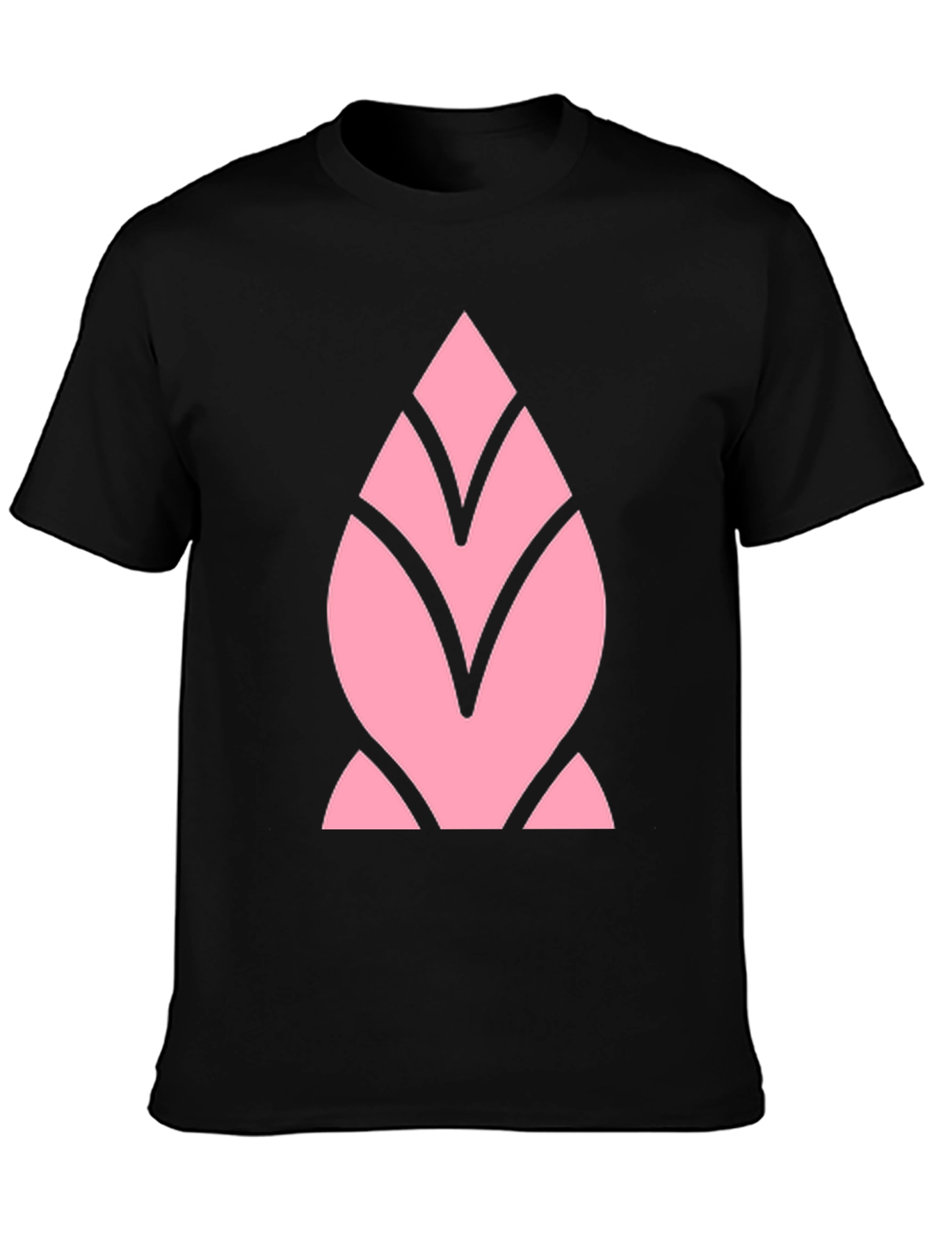 Pink Geometric Black T-Shirt