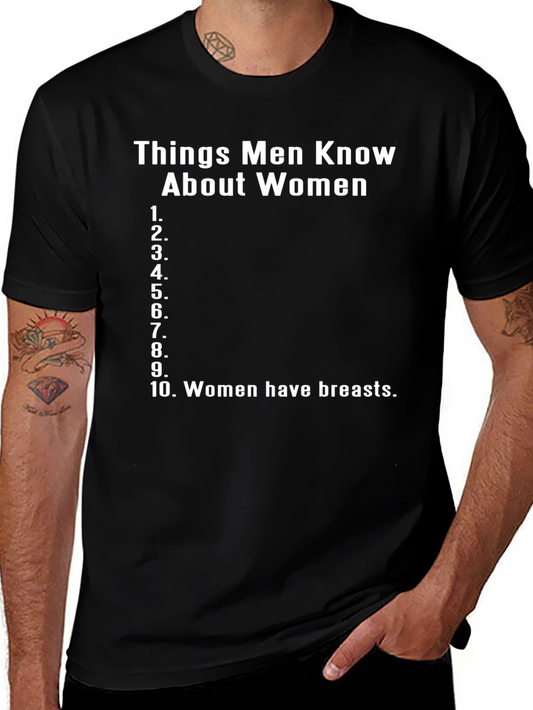 Funny Things Men Know About Women Black T-Shirt
