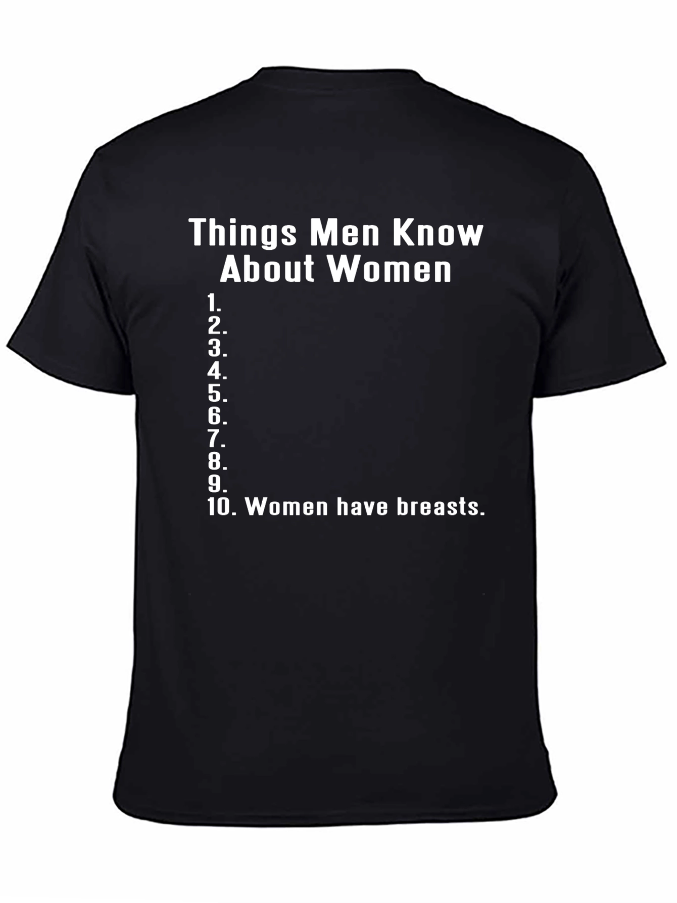 Funny Things Men Know About Women Black T-Shirt