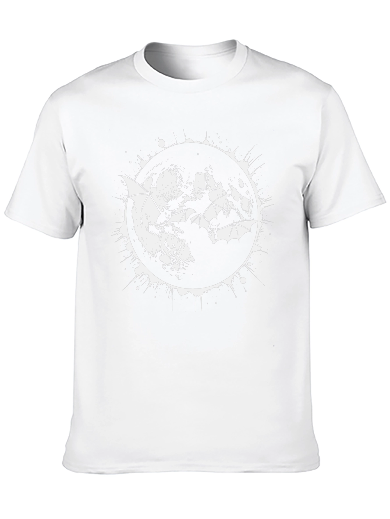 Bat Moon Graphic T-Shirt - Modern Halloween Design
