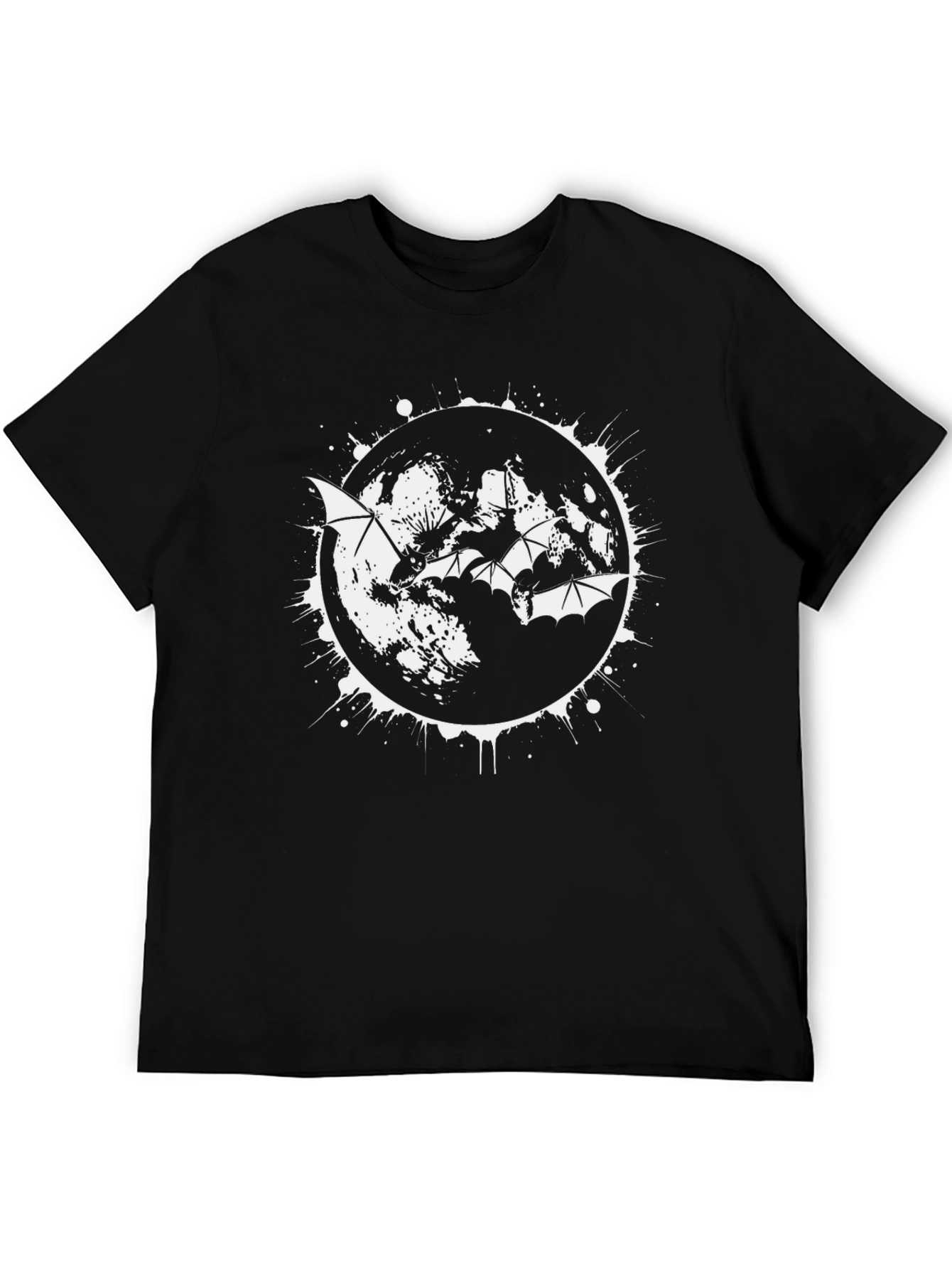 Bat Moon Graphic T-Shirt - Modern Halloween Design