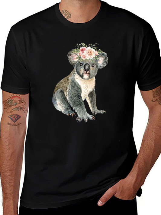 Floral Koala Bear Graphic T-Shirt