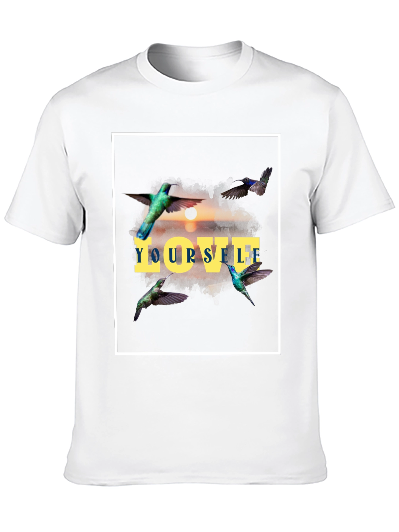 Love Yourself Hummingbird Graphic Tee - Stylish Comfort