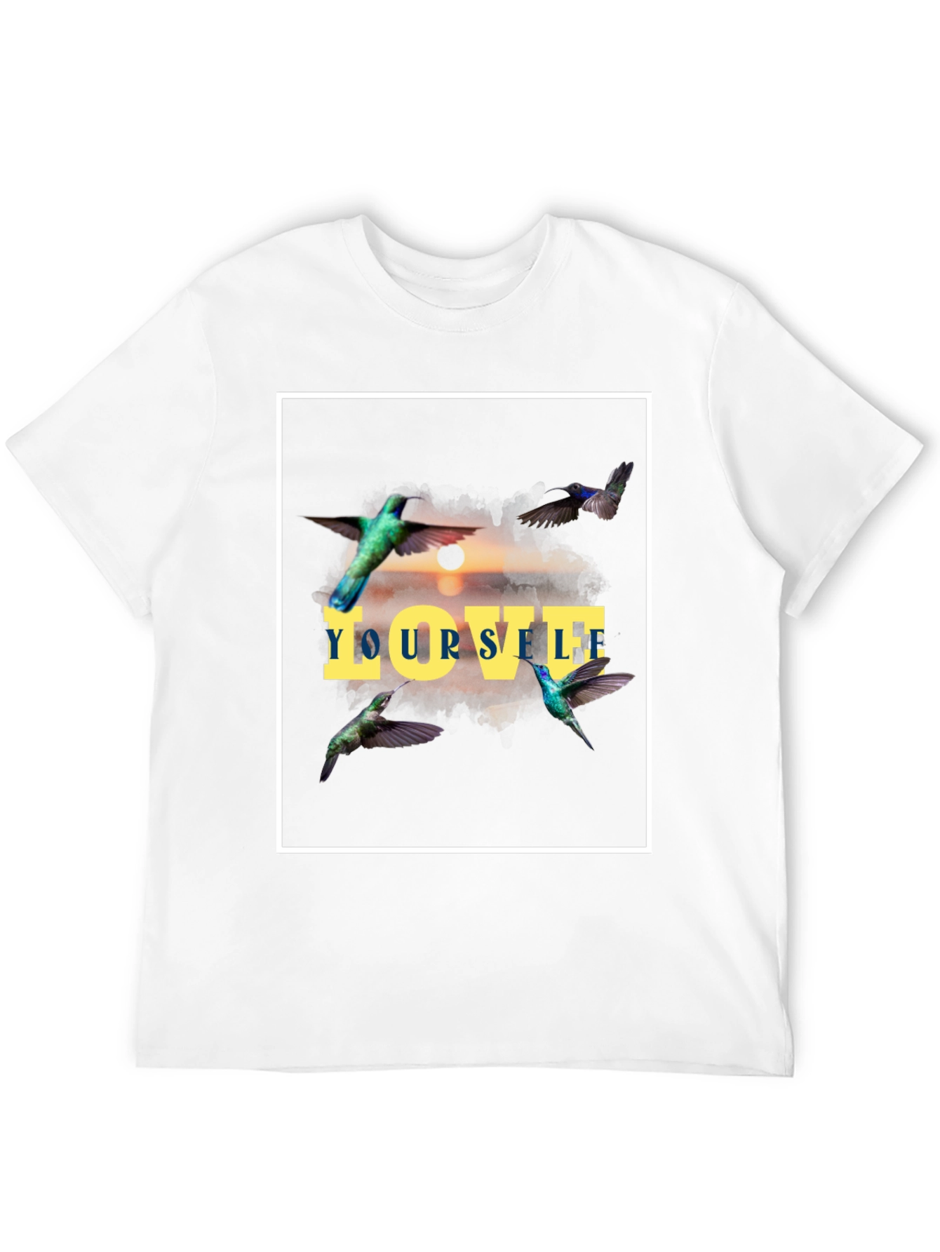 Love Yourself Hummingbird Graphic Tee - Stylish Comfort