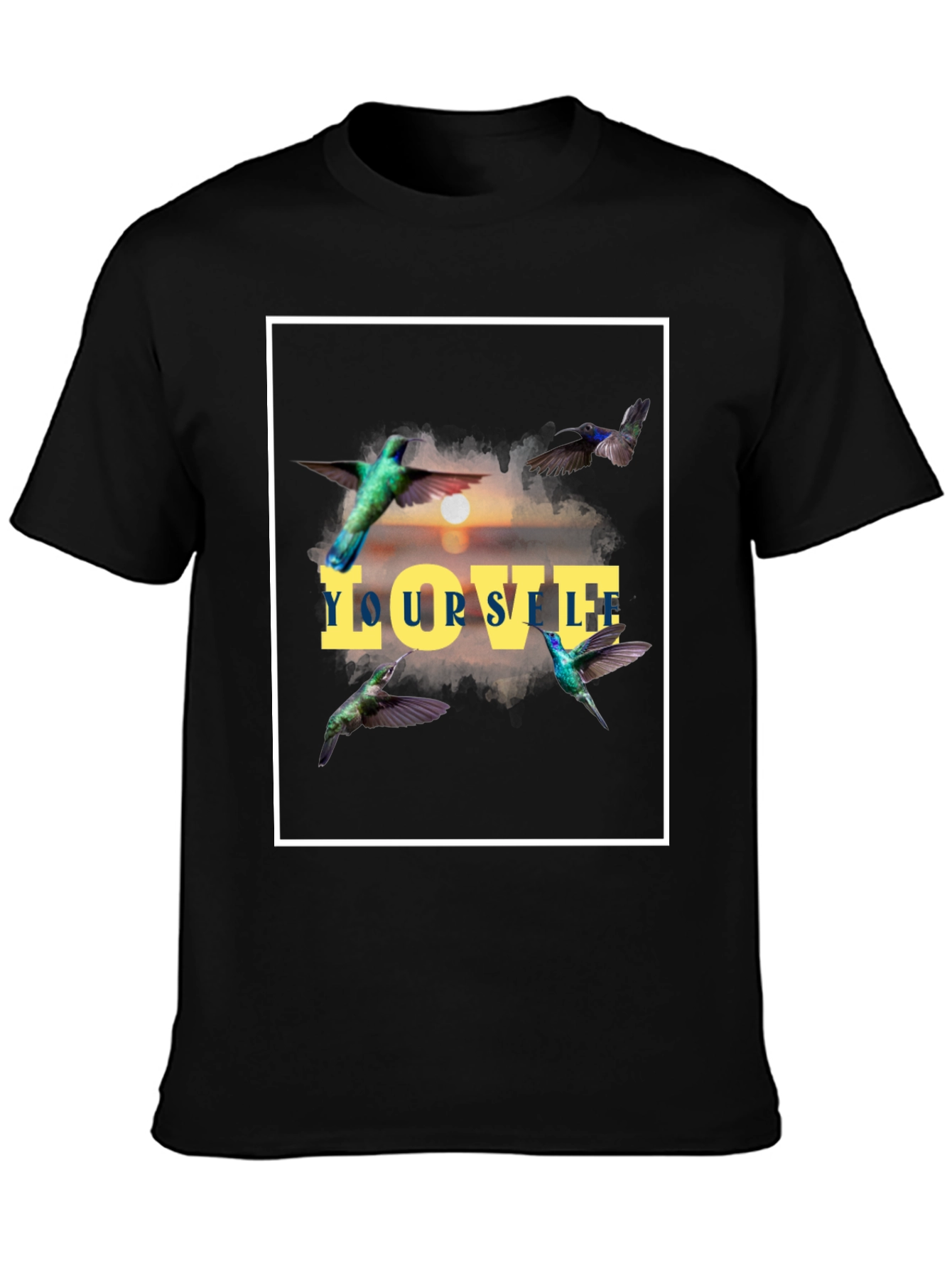 Love Yourself Hummingbird Graphic Tee - Stylish Comfort