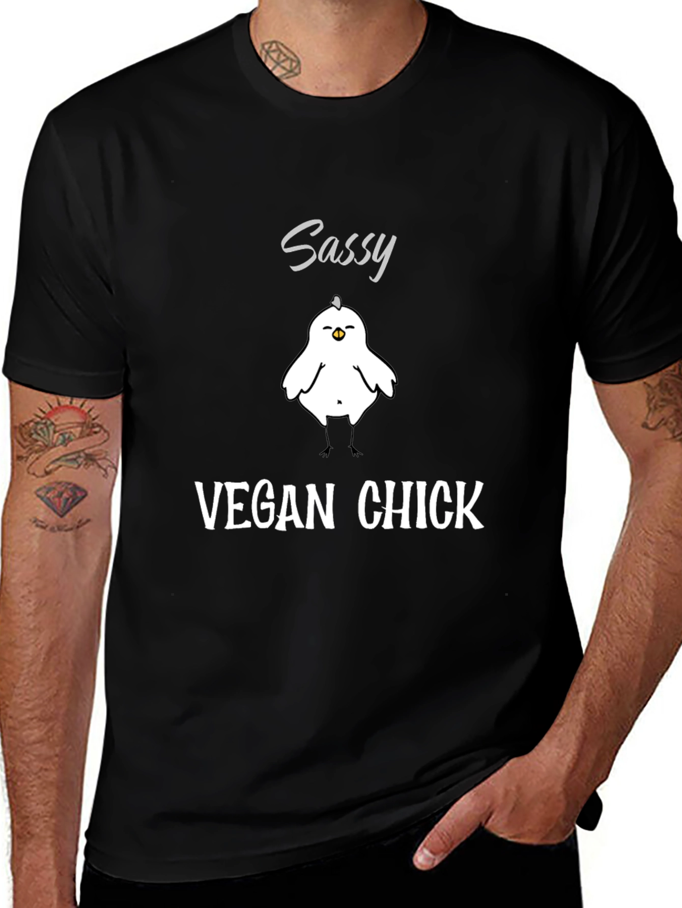 Sassy Vegan Chick T-Shirt - Unisex Crew Neck Tee