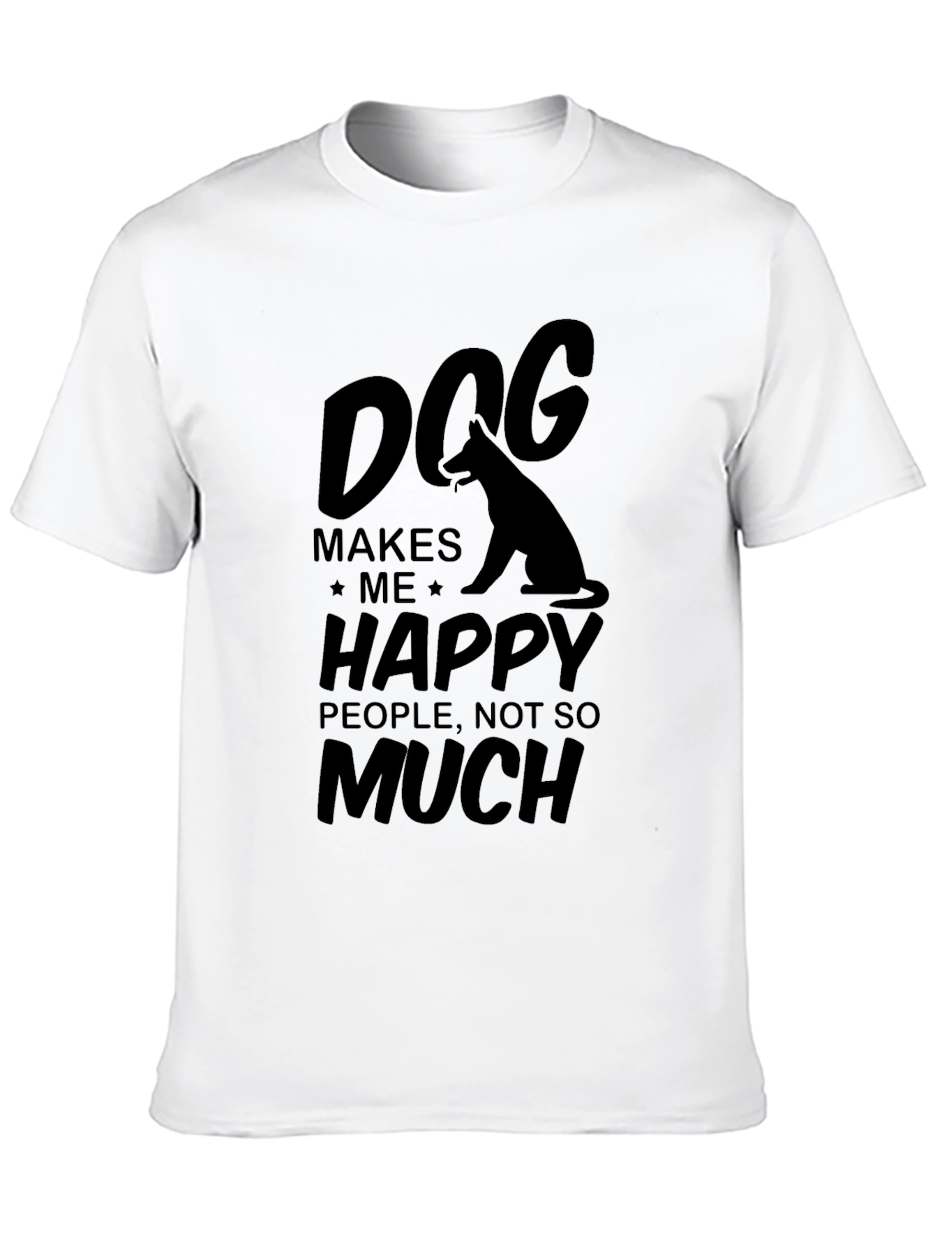 Dog Makes Me Happy Graphic T-Shirt