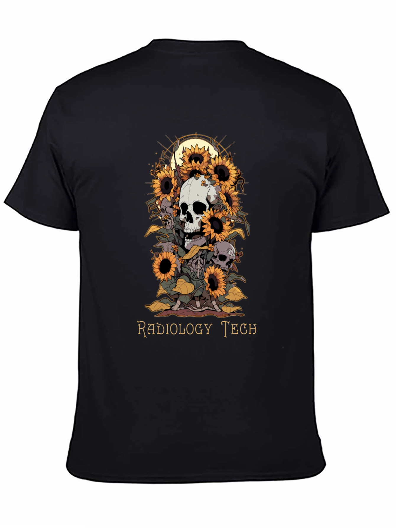 Radiology Tech Skull & Sunflower Graphic Tee