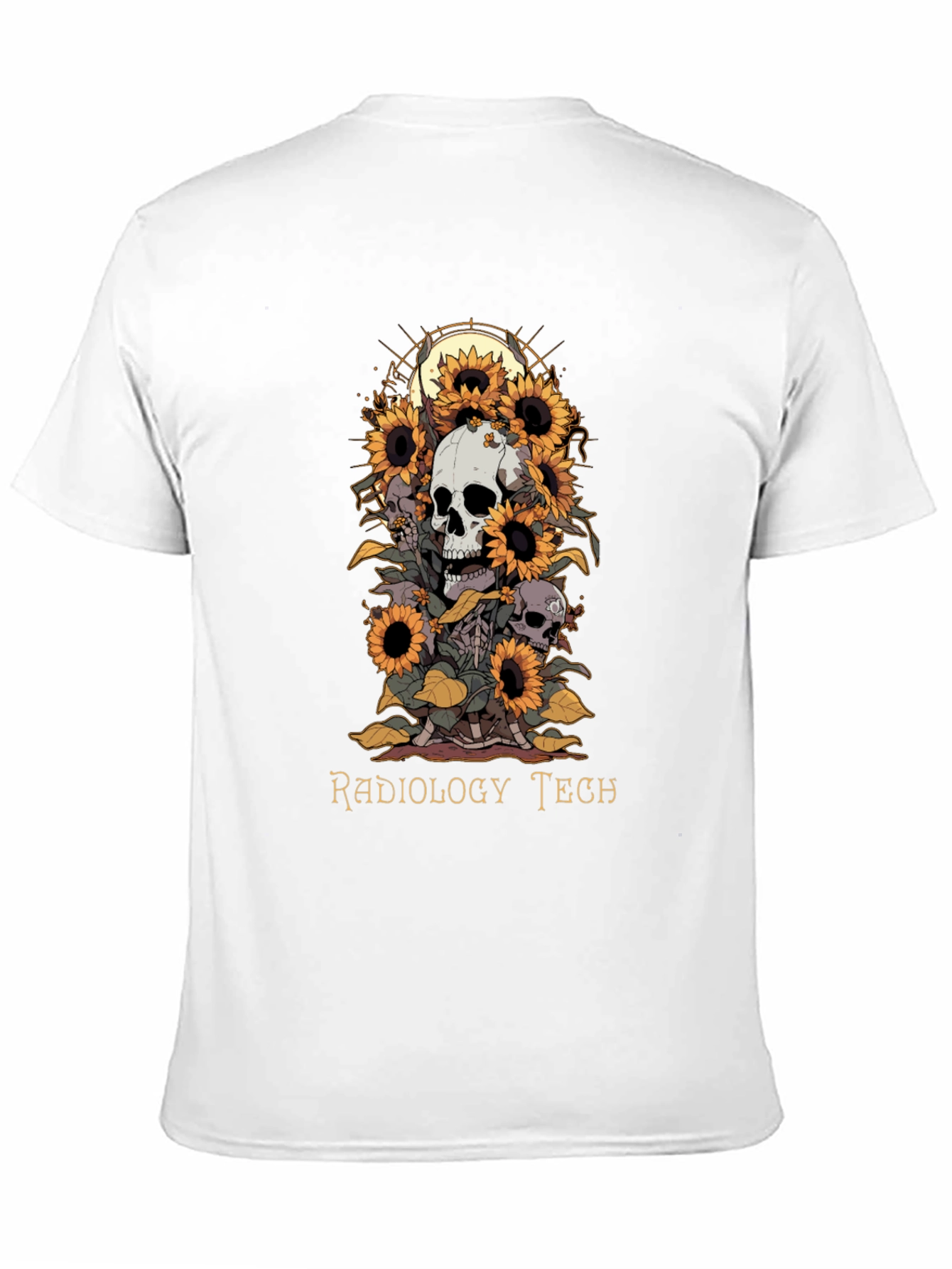 Radiology Tech Skull & Sunflower Graphic Tee