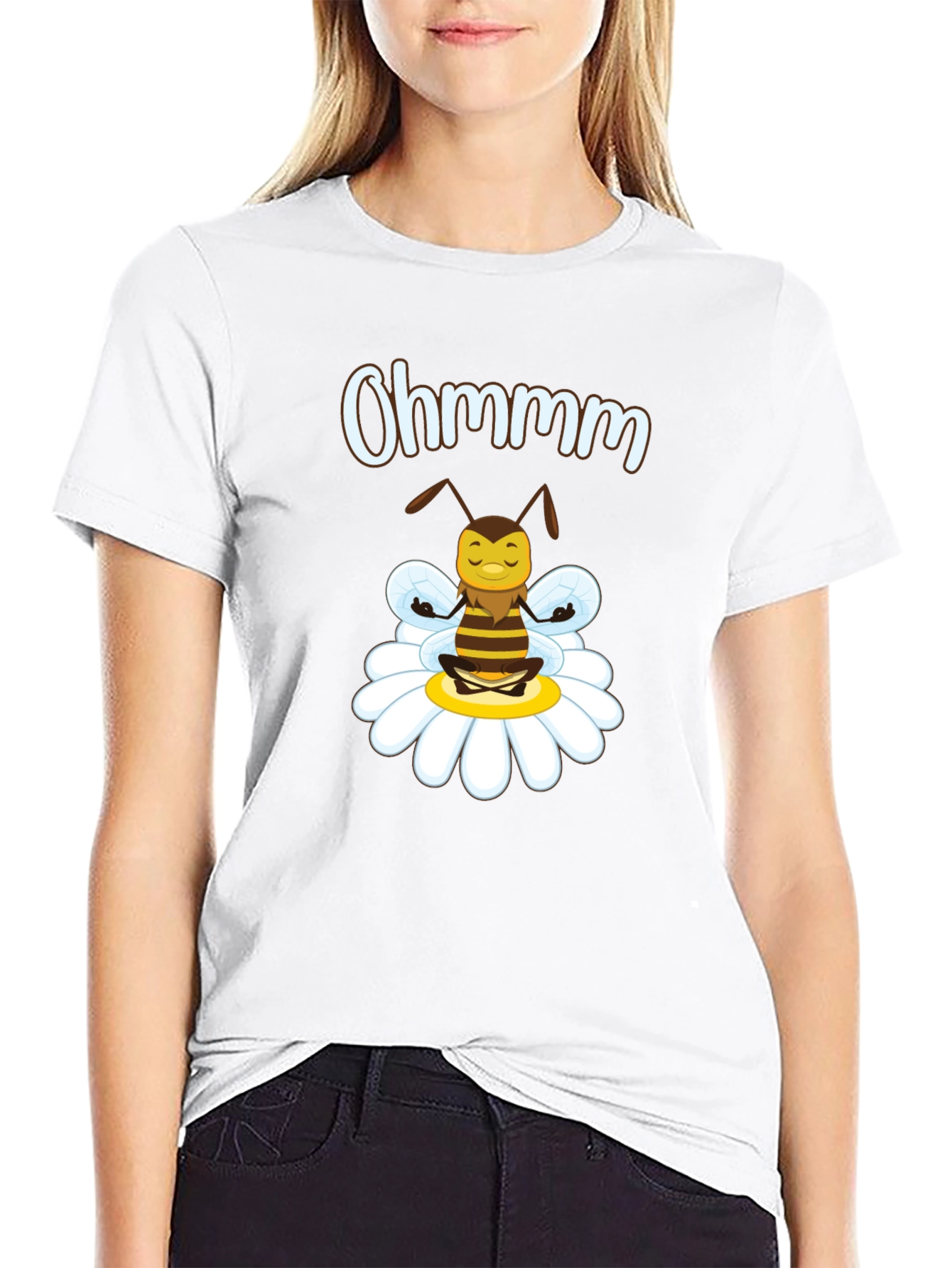 Ohm Bee T-Shirt - Relaxed Meditating Yoga Bee Design