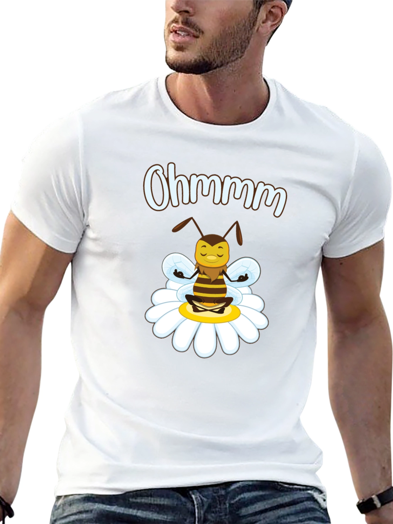 Ohm Bee T-Shirt - Relaxed Meditating Yoga Bee Design