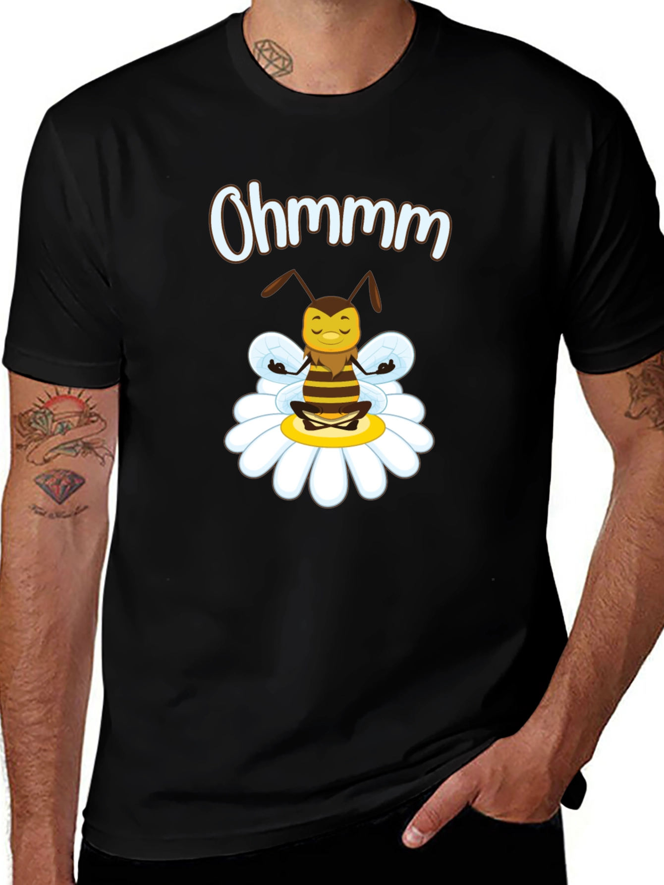 Ohm Bee T-Shirt - Relaxed Meditating Yoga Bee Design