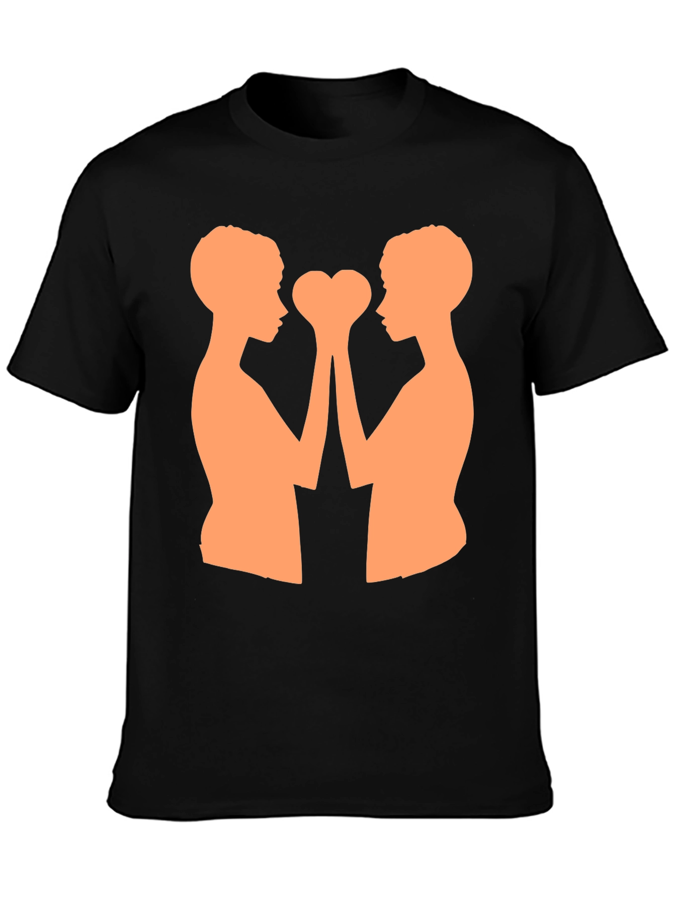 Heart Hands T-Shirt - Black Cotton Blend Graphic Tee