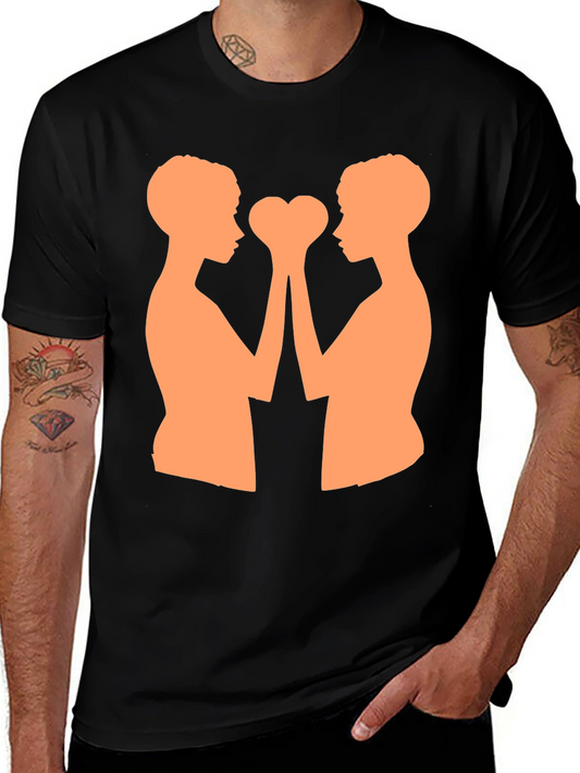 Heart Hands T-Shirt - Black Cotton Blend Graphic Tee