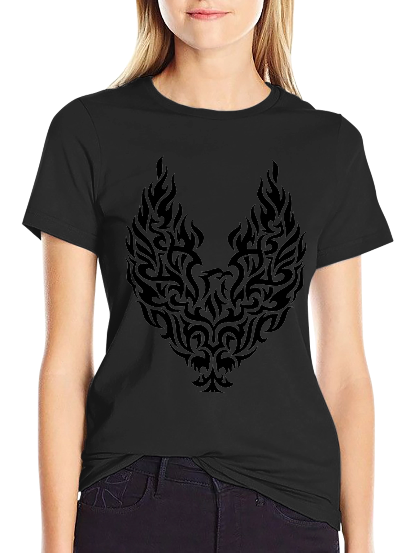 Mens Black Phoenix Graphic Tee
