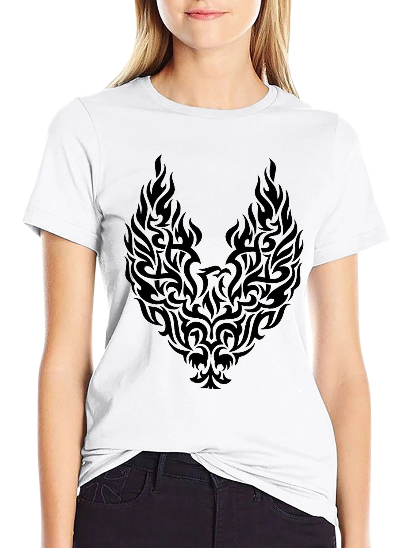 Mens Black Phoenix Graphic Tee
