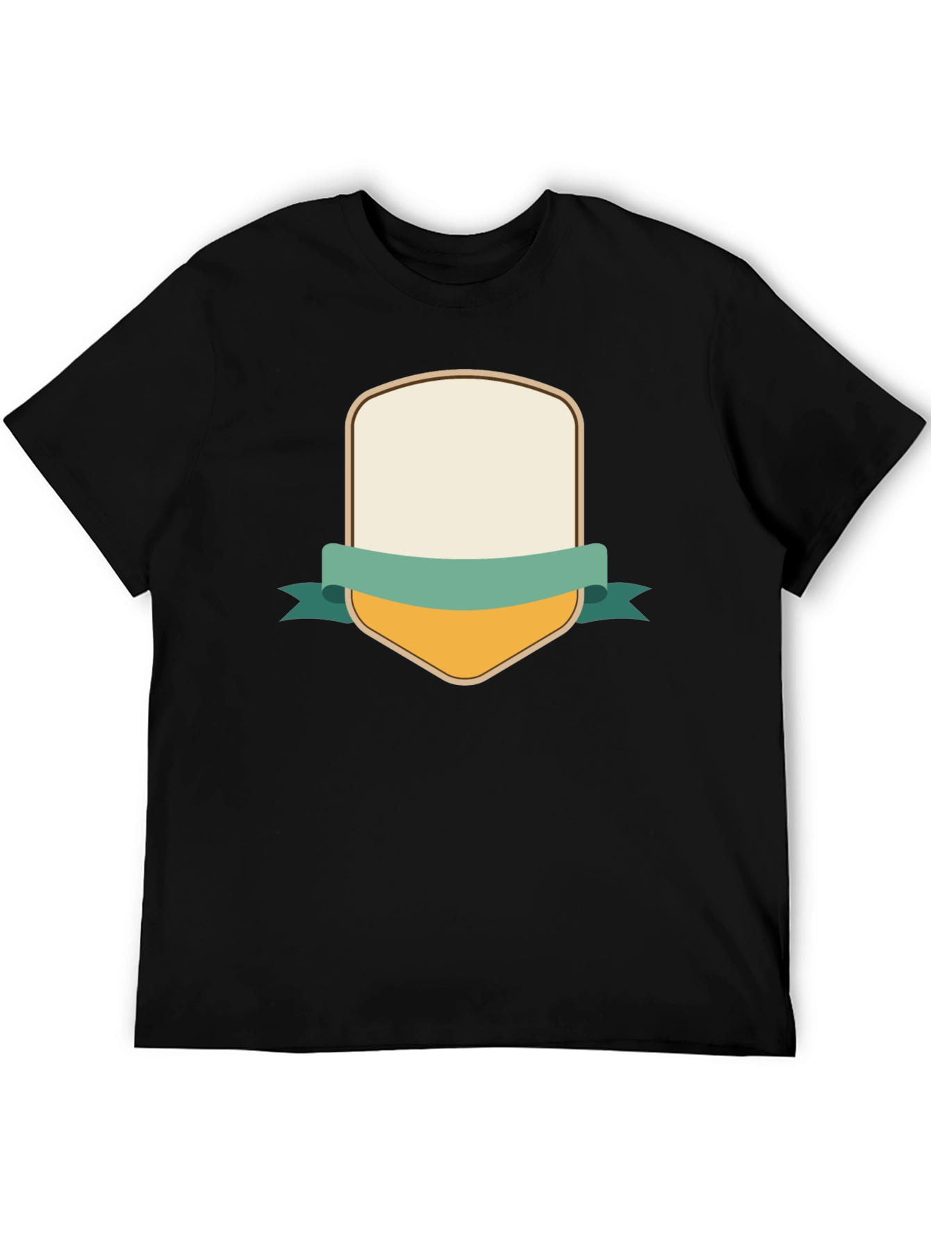 Mens Black T-Shirt with Customizable Shield Design