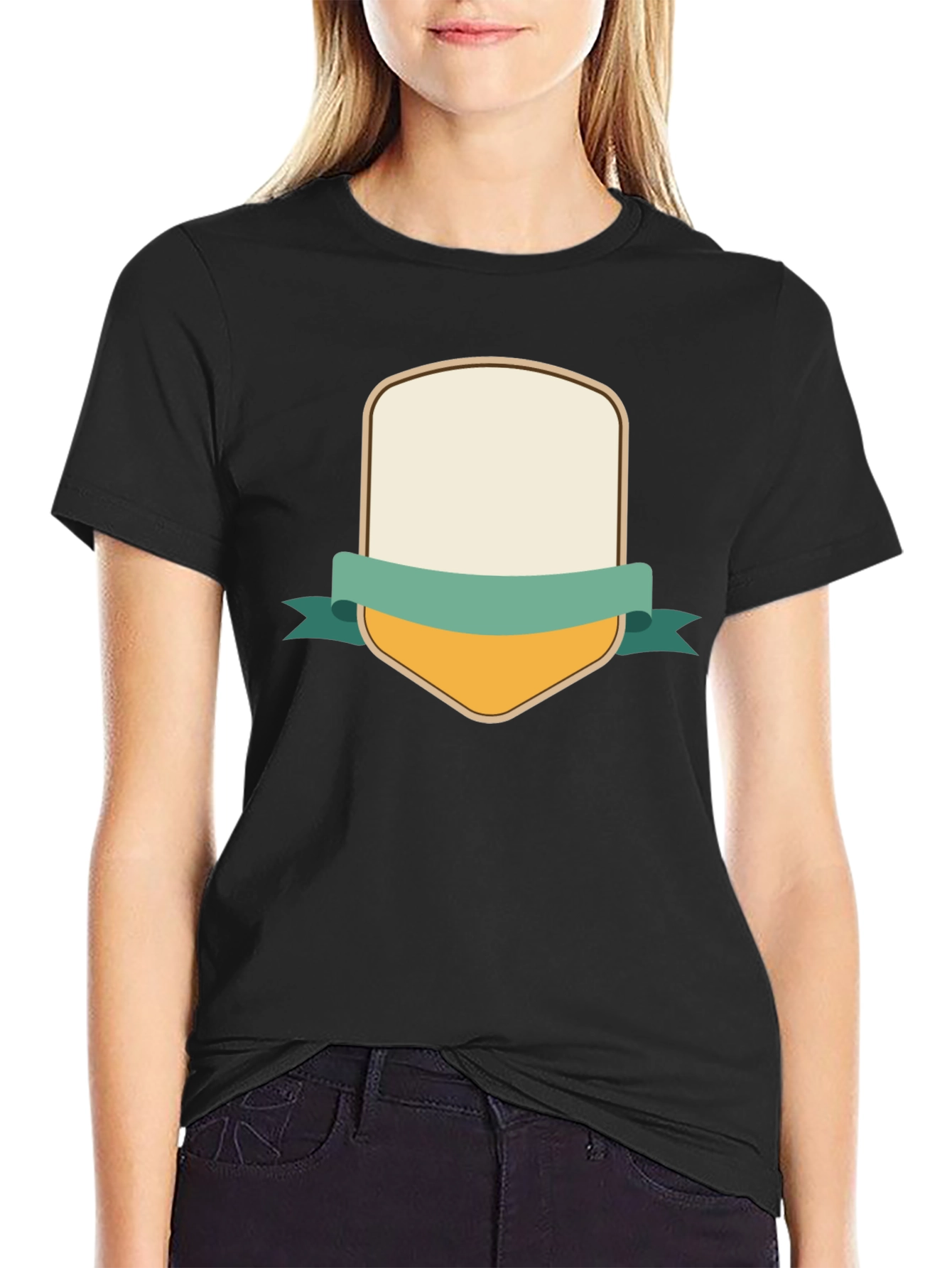 Mens Black T-Shirt with Customizable Shield Design