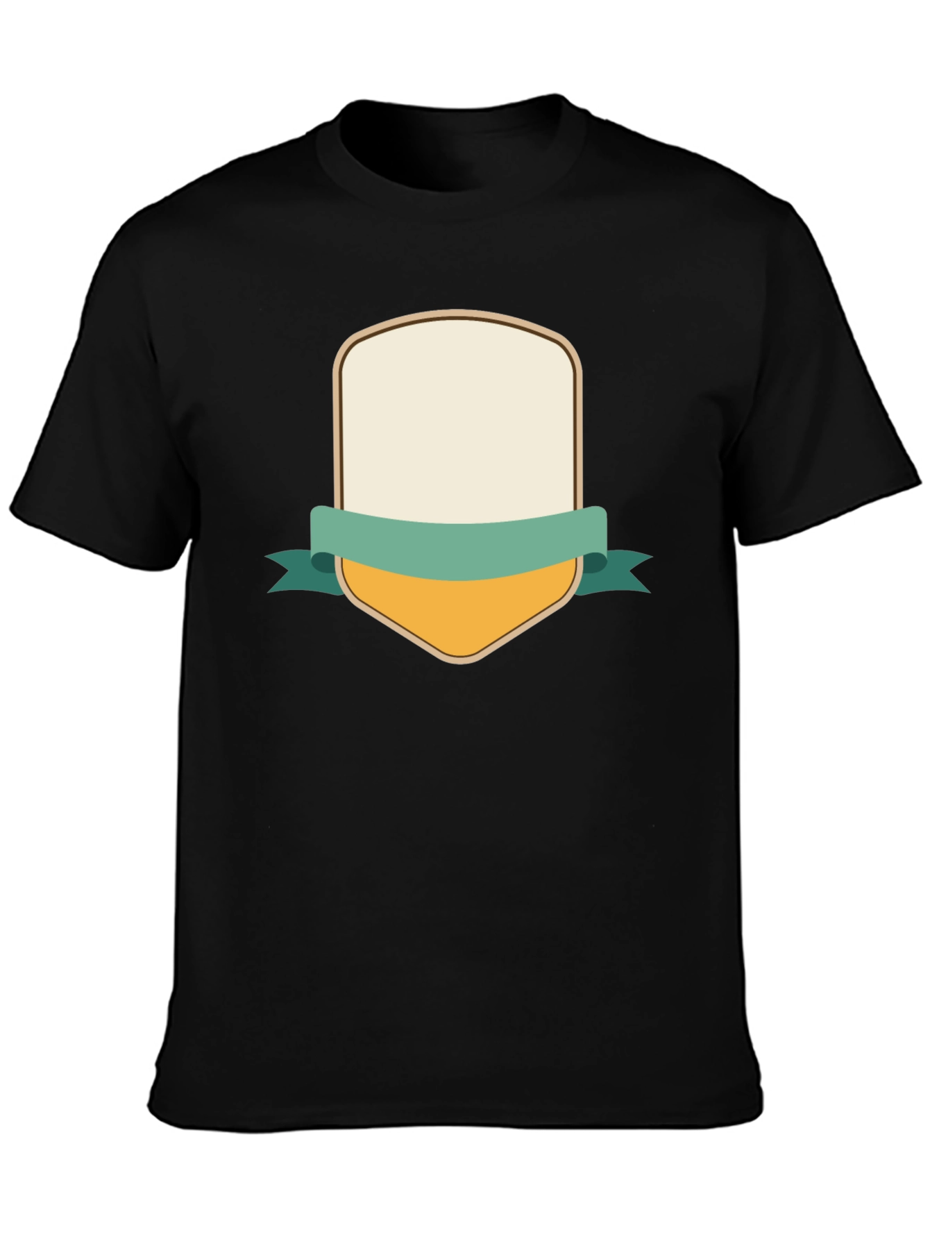 Mens Black T-Shirt with Customizable Shield Design