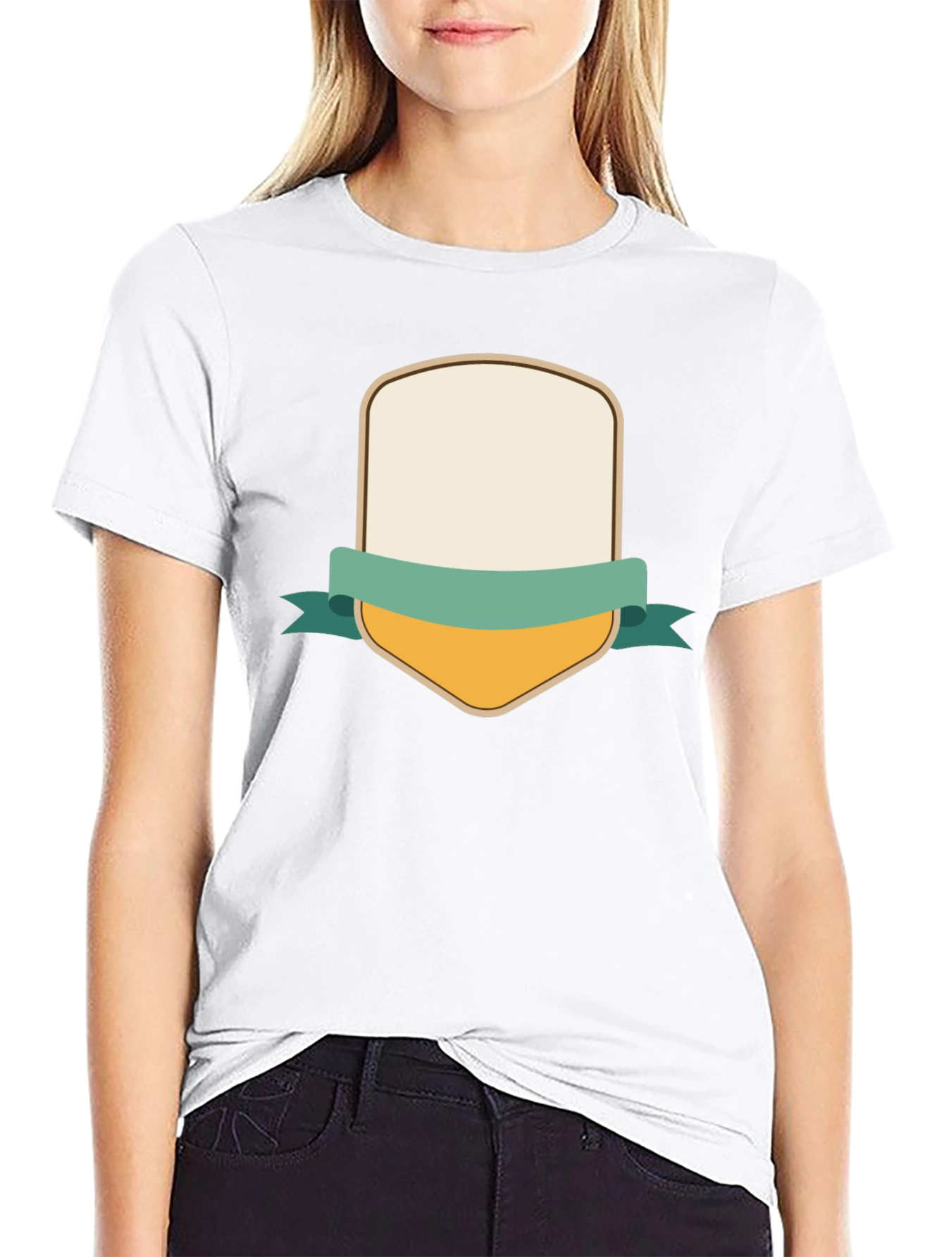 Mens Black T-Shirt with Customizable Shield Design