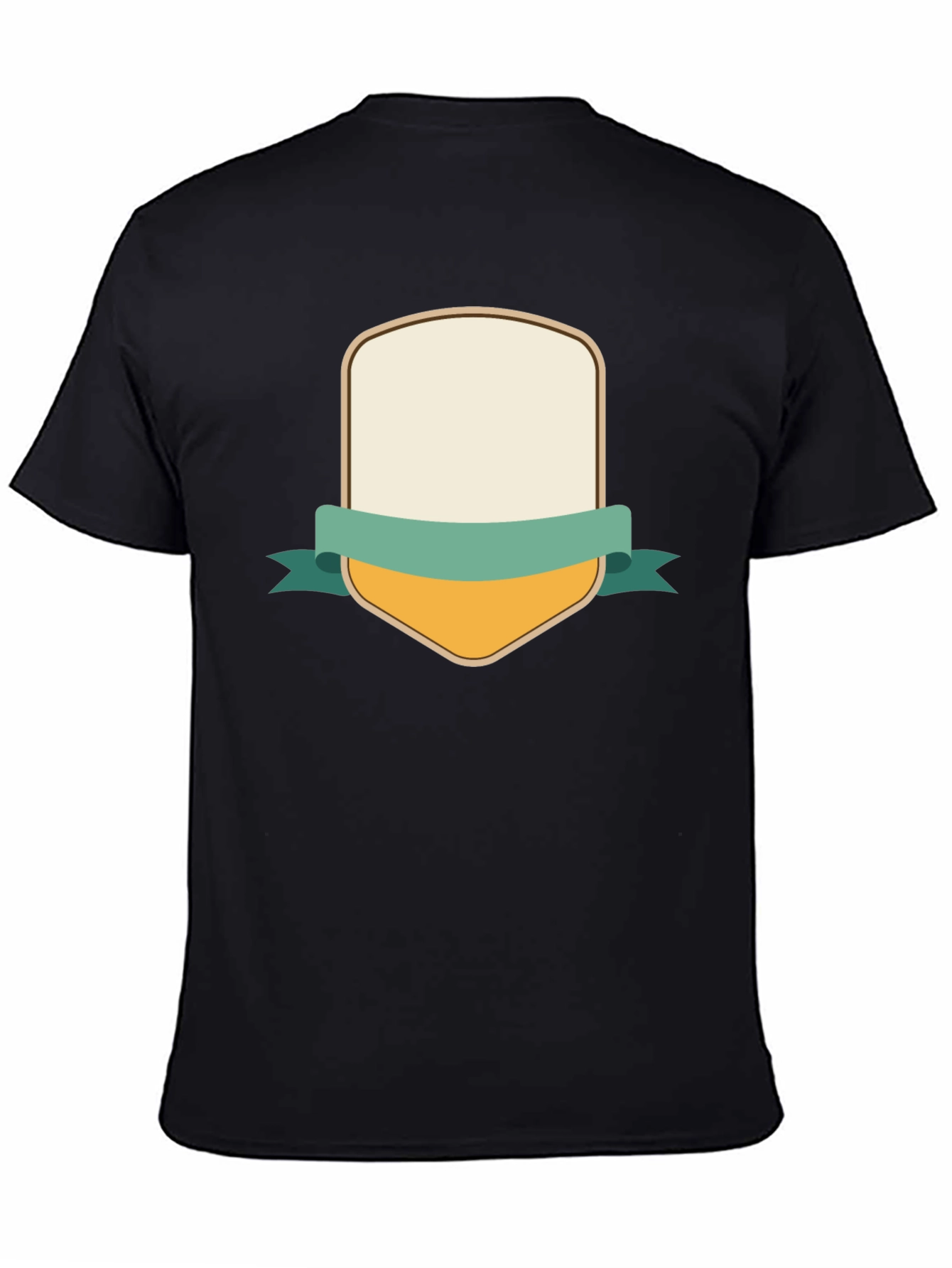 Mens Black T-Shirt with Customizable Shield Design