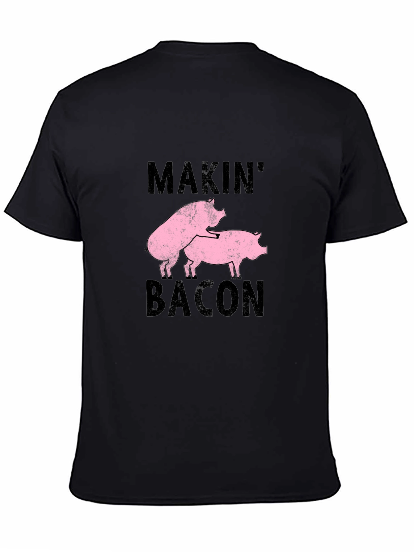 Makin Bacon Graphic Tee - Black Cotton Casual T-Shirt