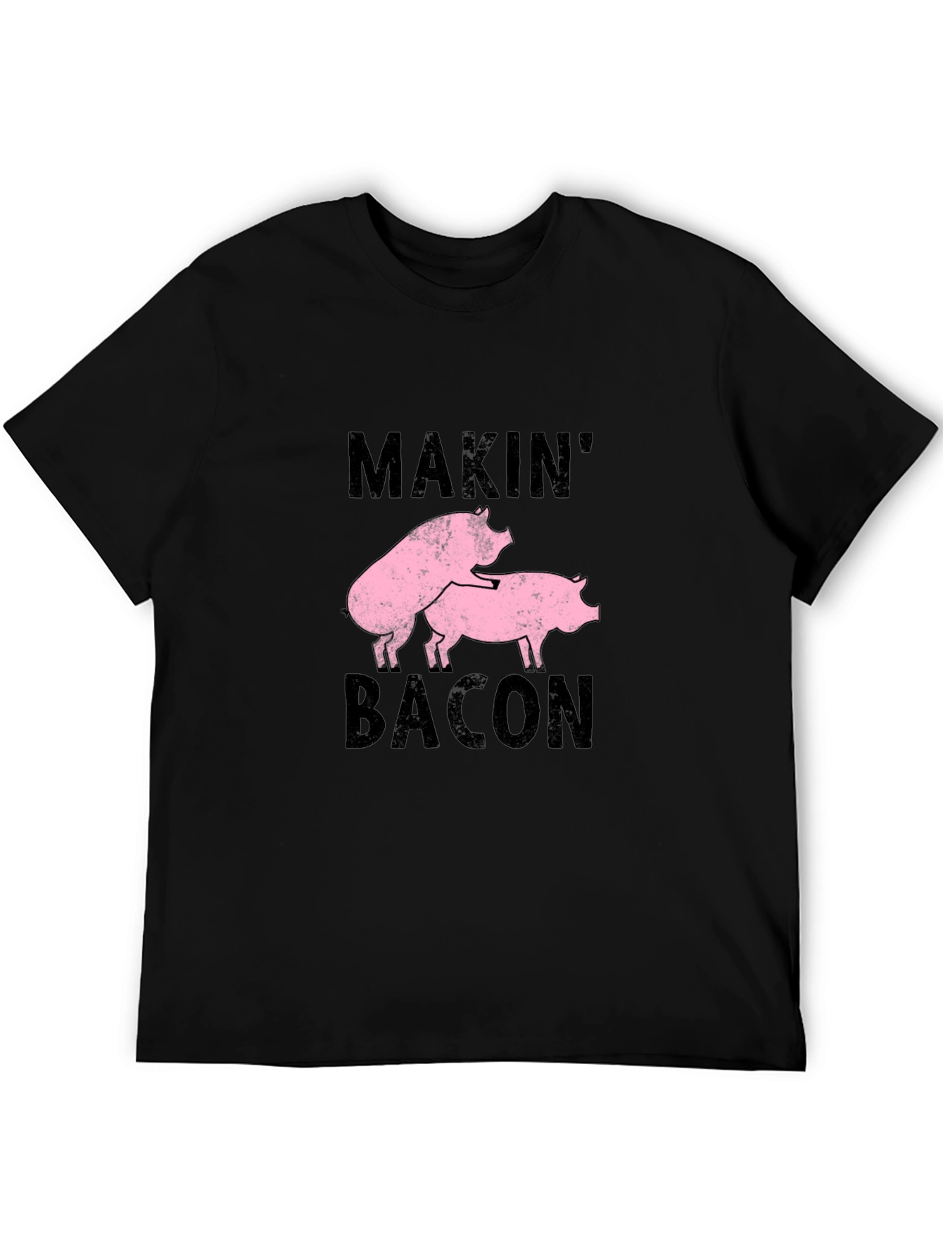 Makin Bacon Graphic Tee - Black Cotton Casual T-Shirt