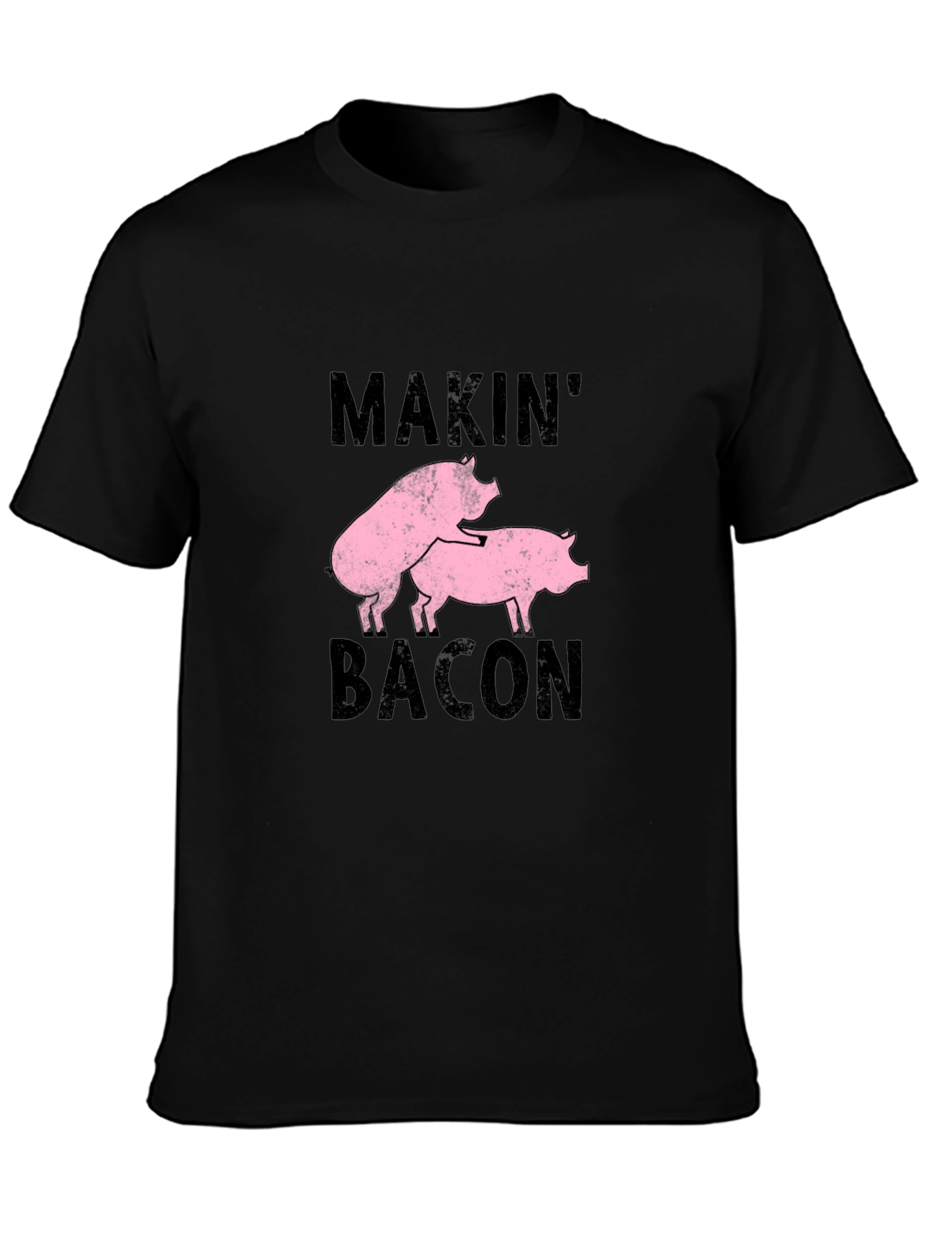 Makin Bacon Graphic Tee - Black Cotton Casual T-Shirt