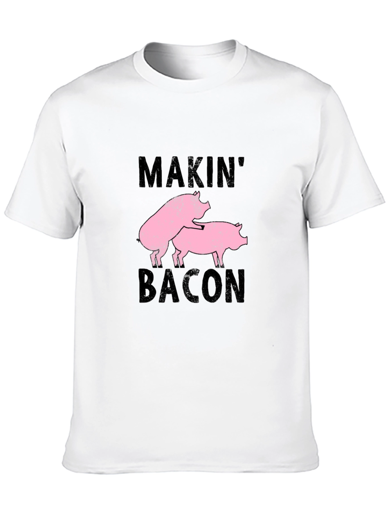Makin Bacon Graphic Tee - Black Cotton Casual T-Shirt