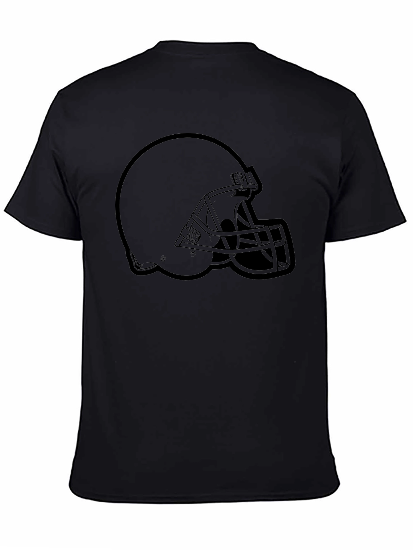 Football Helmet Graphic Tee - Classic Black Comfort