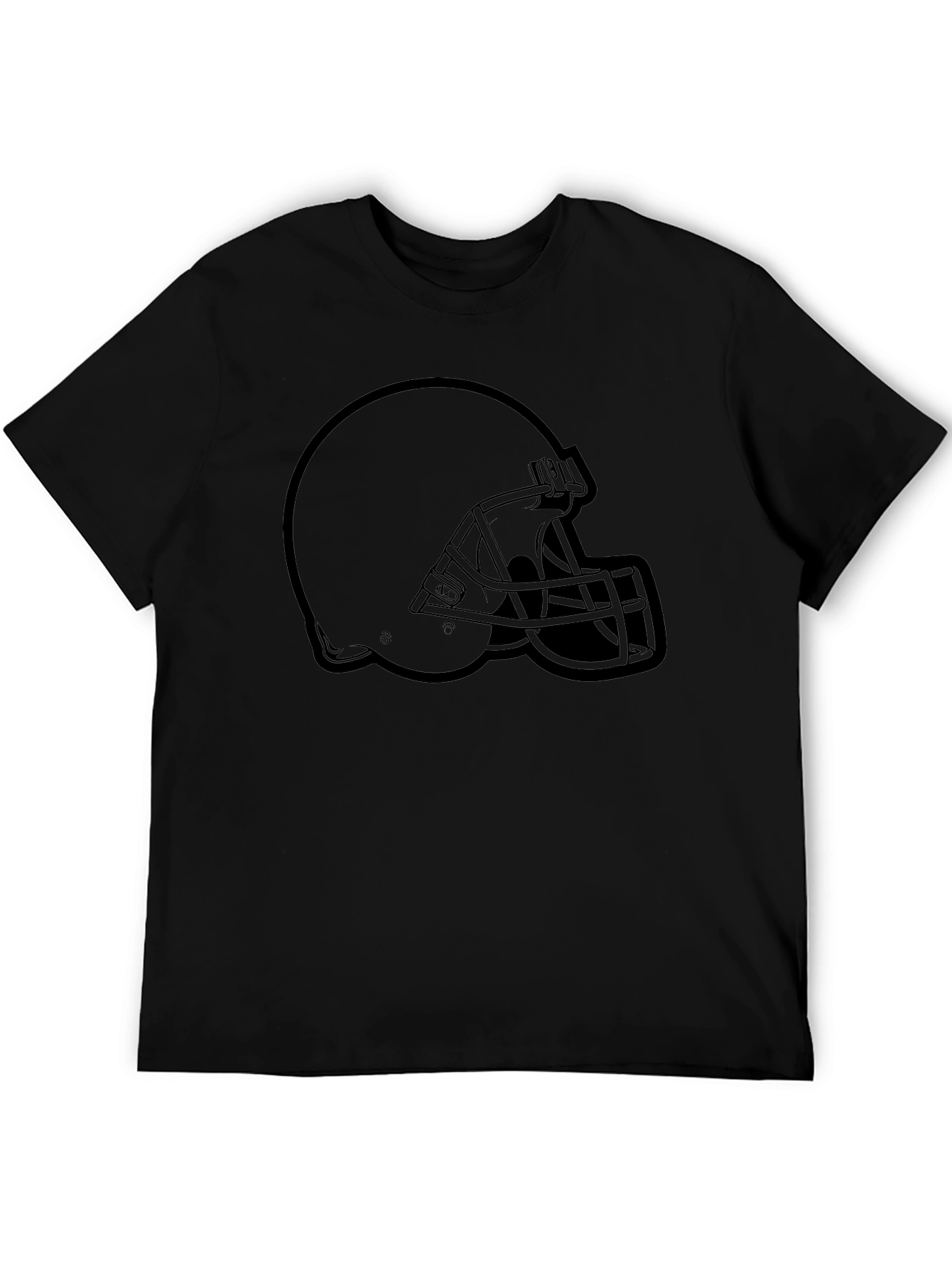 Football Helmet Graphic Tee - Classic Black Comfort