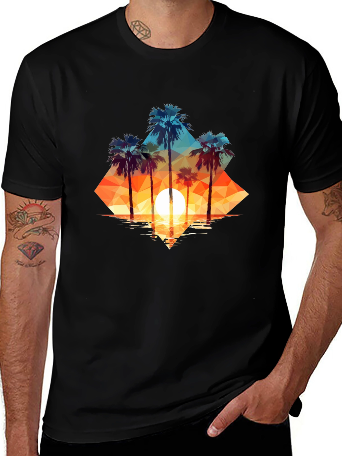 Sunset Palms Graphic Tee - Island Vibes