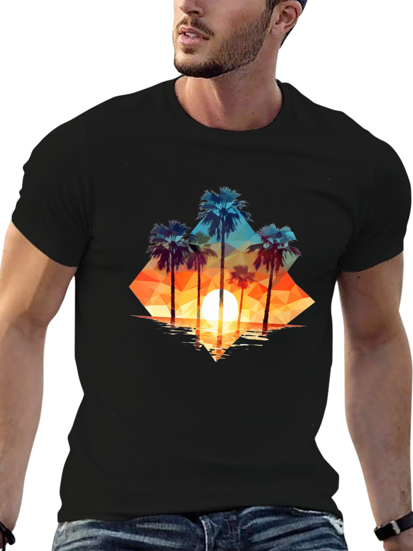 Sunset Palms Graphic Tee - Island Vibes