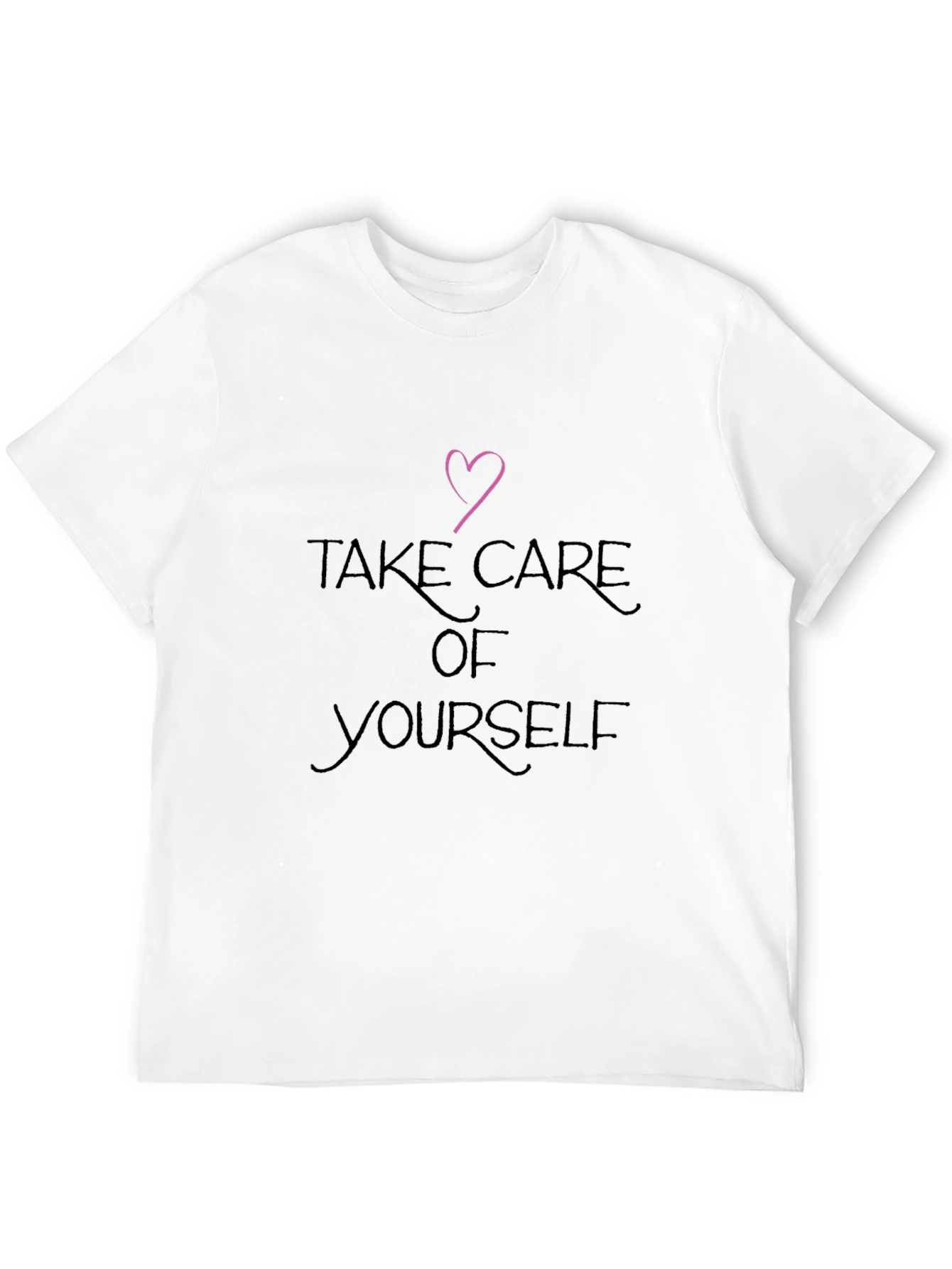 Take Care Of Yourself Black T-Shirt with Heart