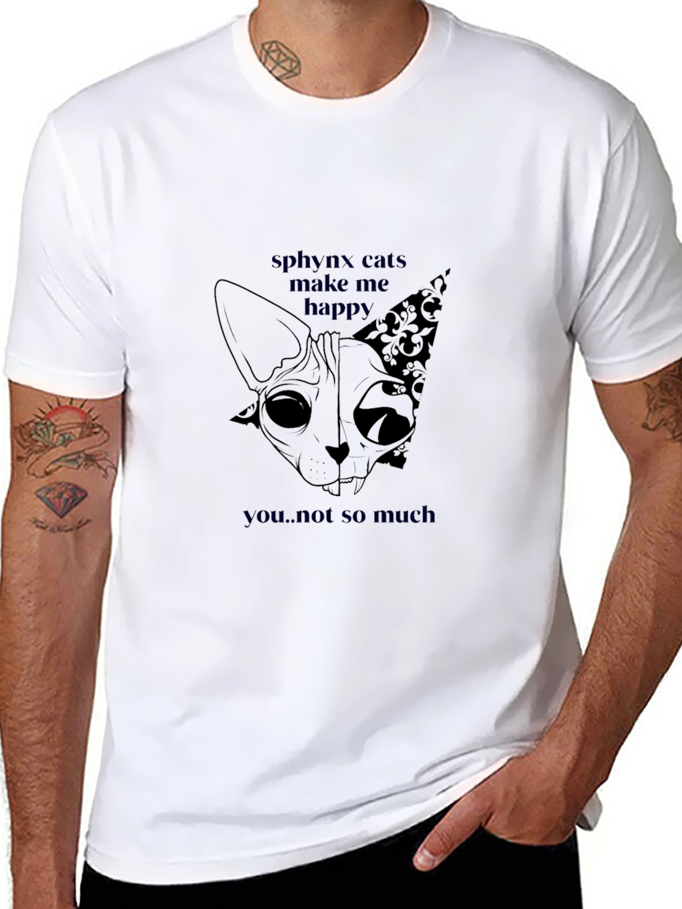Sphynx Cats Graphic Tee - Make Me Happy T-Shirt