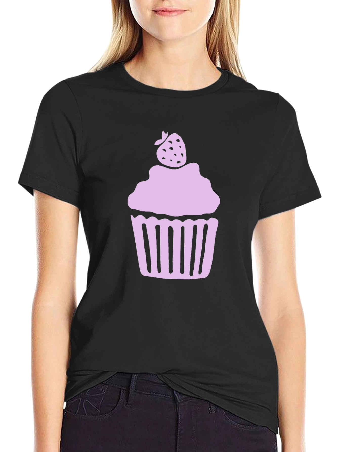 Cupcake Graphic Tee - Sweet Style Black Shirt
