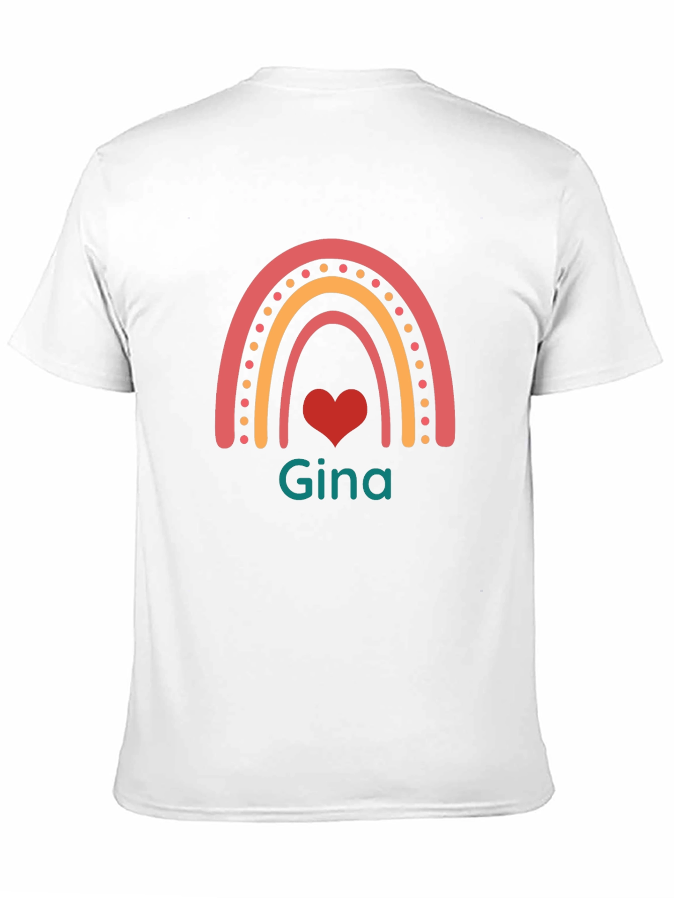 Gina Rainbow Heart T-Shirt - Trendy Personalized Tee