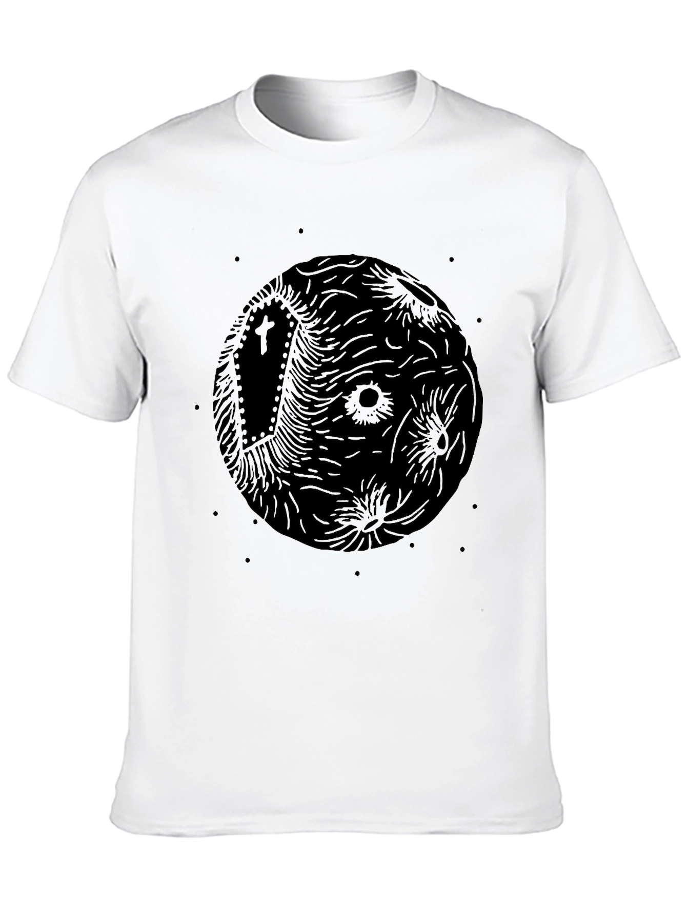 Creepy Moon Coffin T-Shirt - Black Graphic Tee