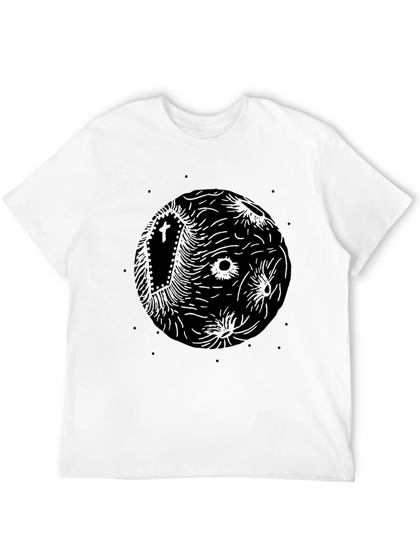 Creepy Moon Coffin T-Shirt - Black Graphic Tee