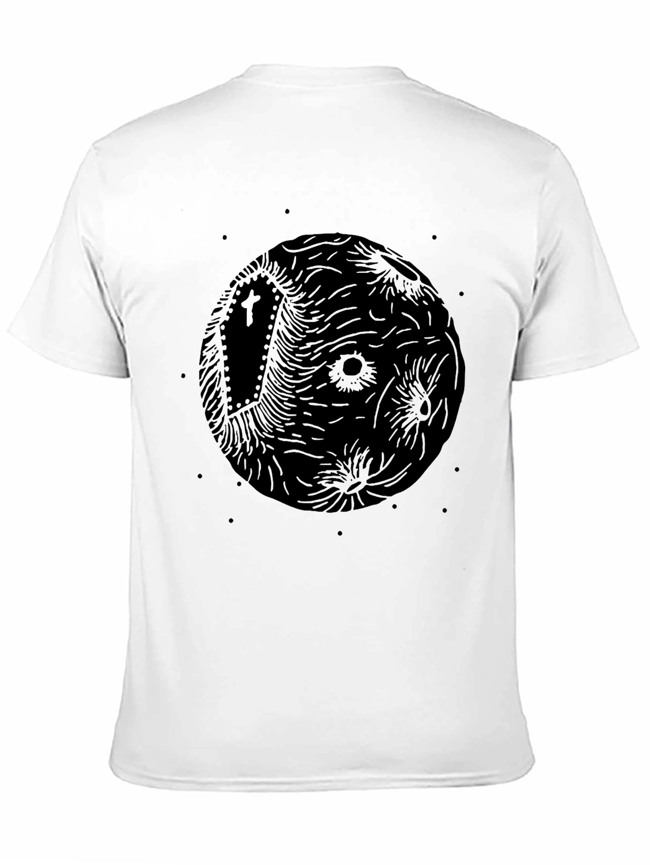 Creepy Moon Coffin T-Shirt - Black Graphic Tee