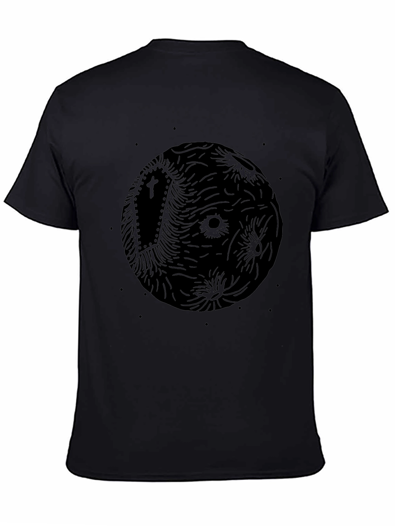 Creepy Moon Coffin T-Shirt - Black Graphic Tee