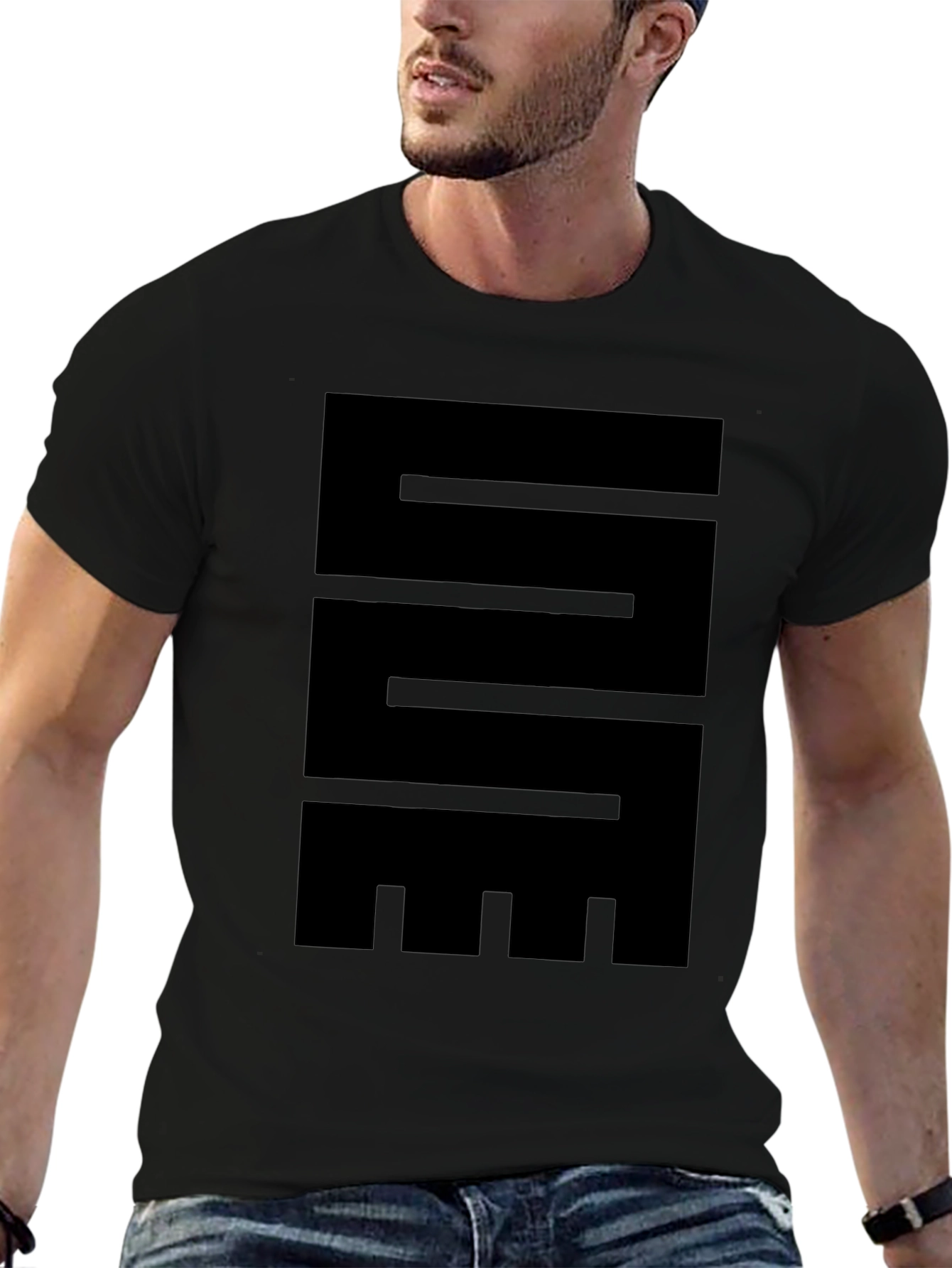 Abstract Graphic Black T-Shirt